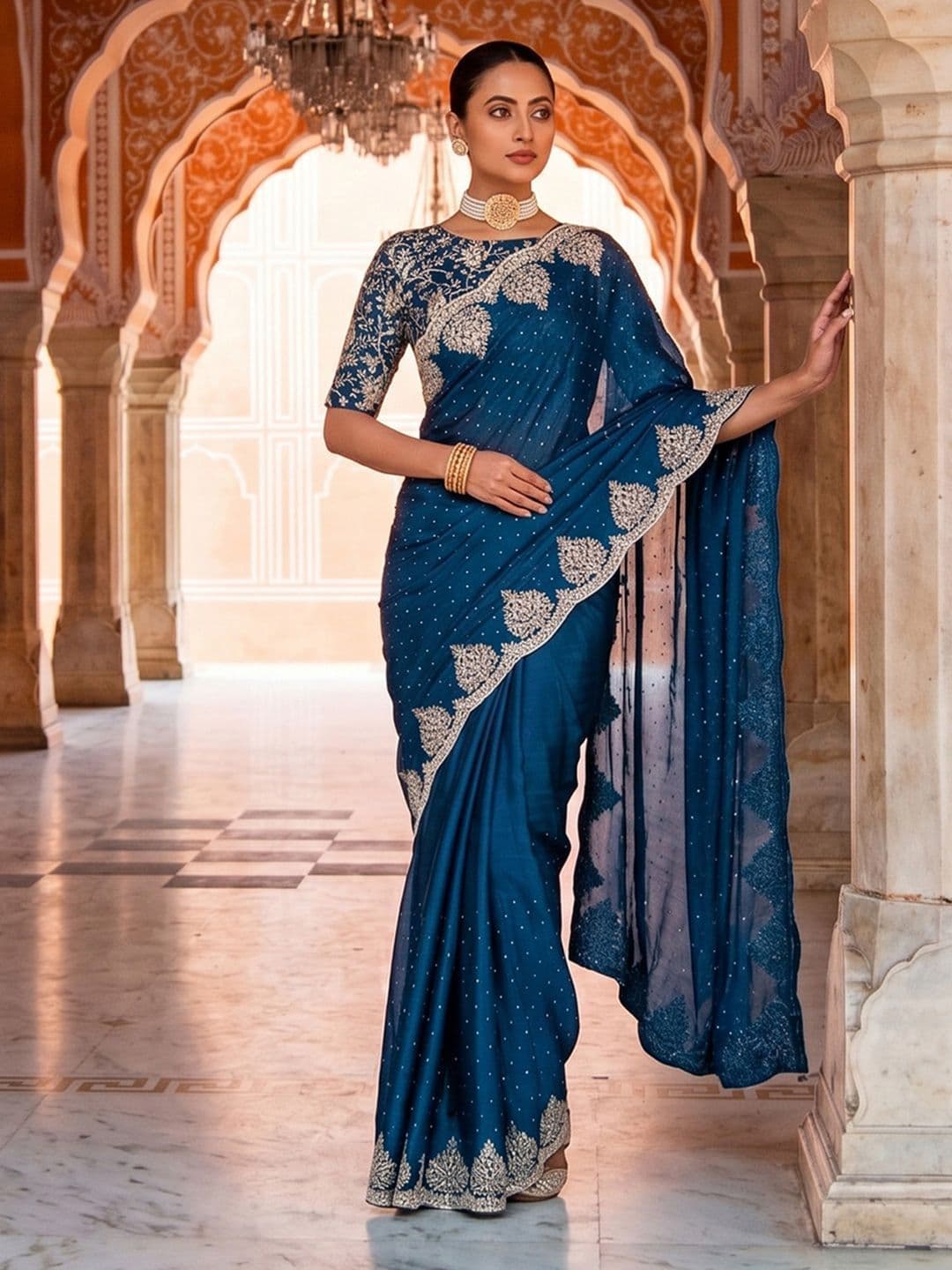kasee Embellished Embroidered Saree thumbnail 6