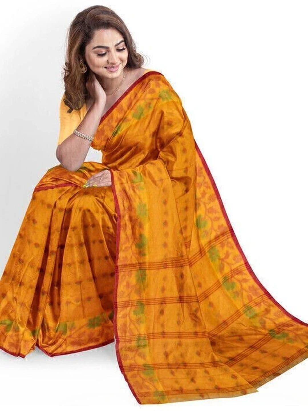 TANTSHREE Floral Pure Cotton Saree thumbnail 5