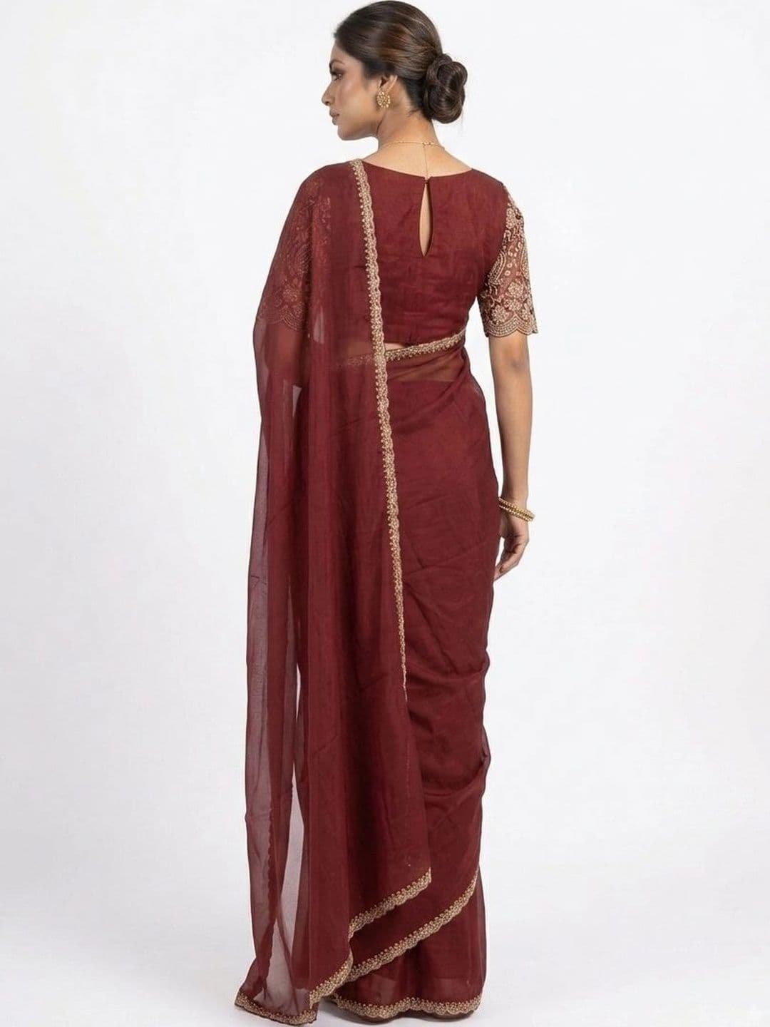 DEVI FASHIONS LLP Poly Crepe Saree thumbnail 2