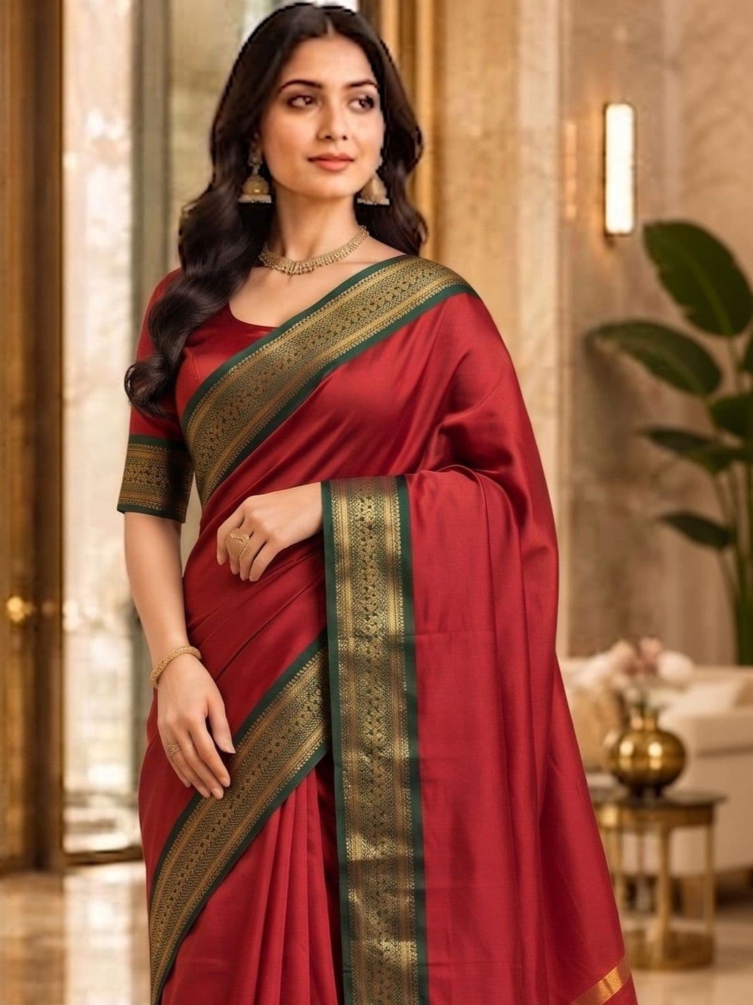 Owee Zari Silk Cotton Designer Narayan Peth Saree - view 1
