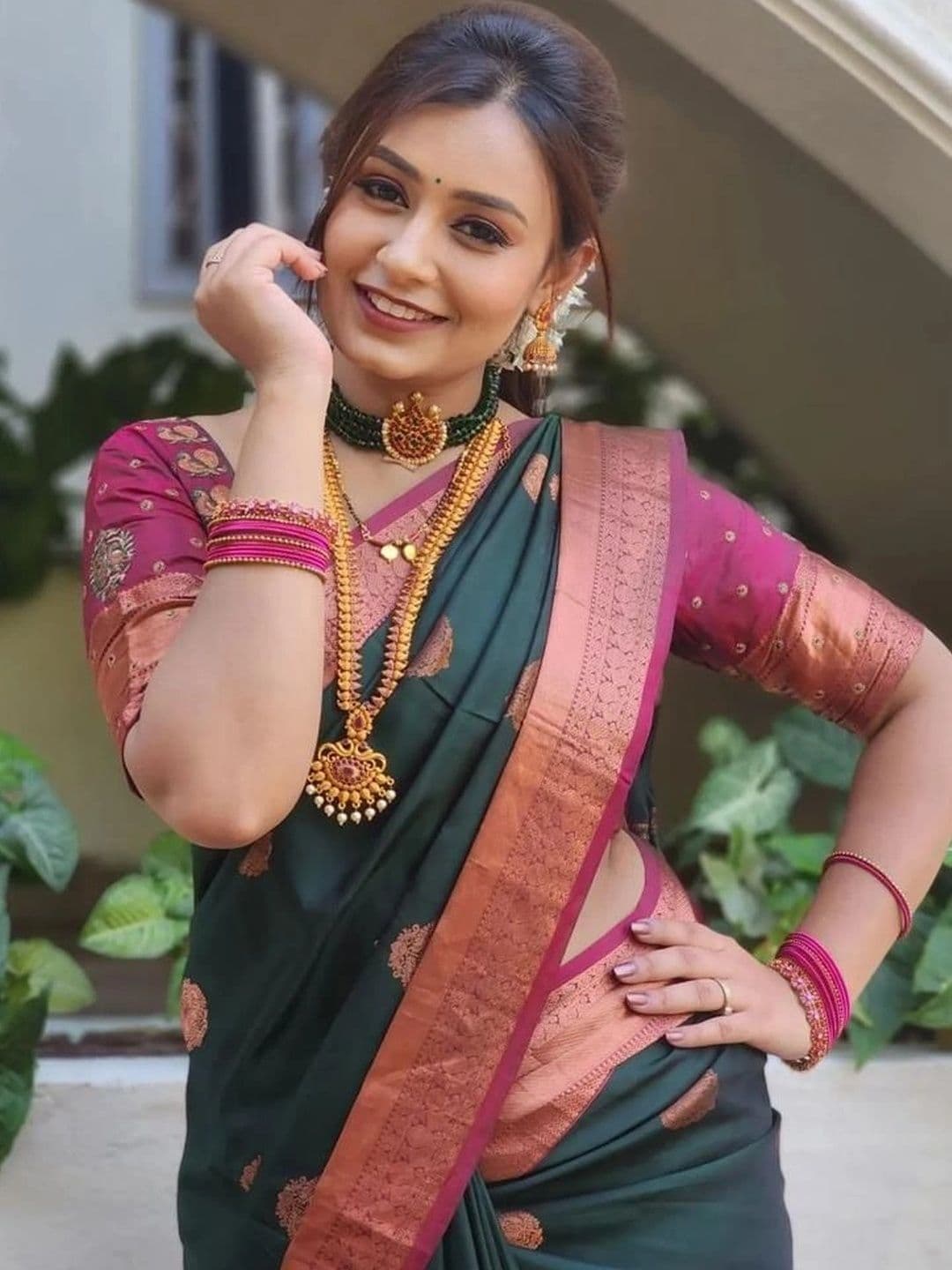 revika Woven Design Zari Art Silk Designer Kanjeevaram Saree thumbnail 4