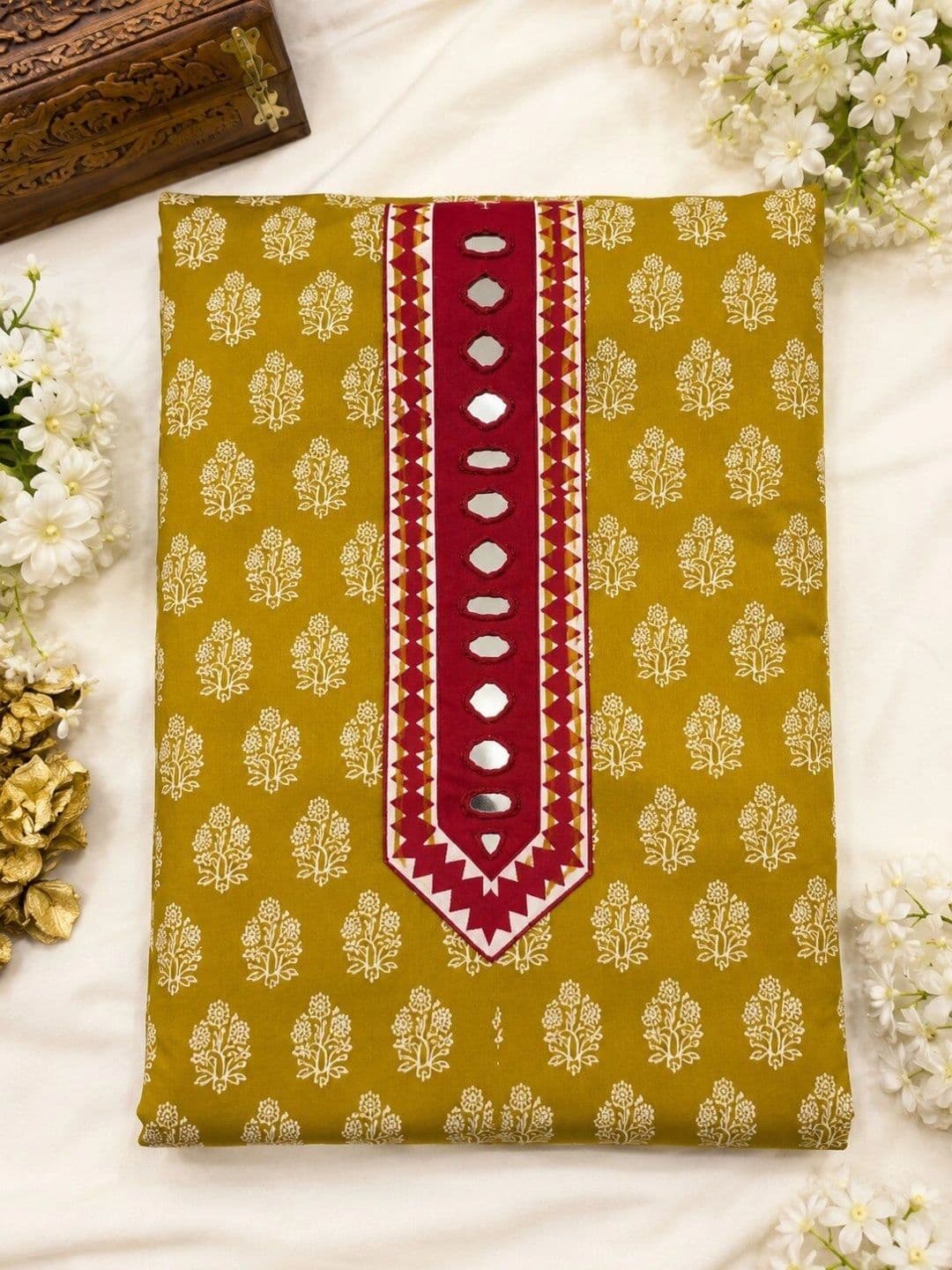 Krishna Tanna Printed Pure Cotton Unstitched Dress Material thumbnail 2