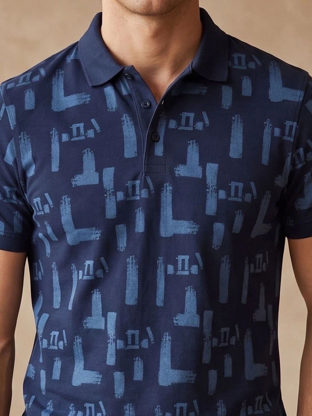 Roadster Men Printed Polo Collar T-shirt thumbnail 7