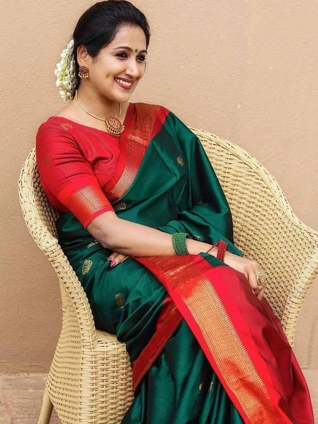 revika Woven Design Zari Art Silk Designer Kanjeevaram Saree thumbnail 2