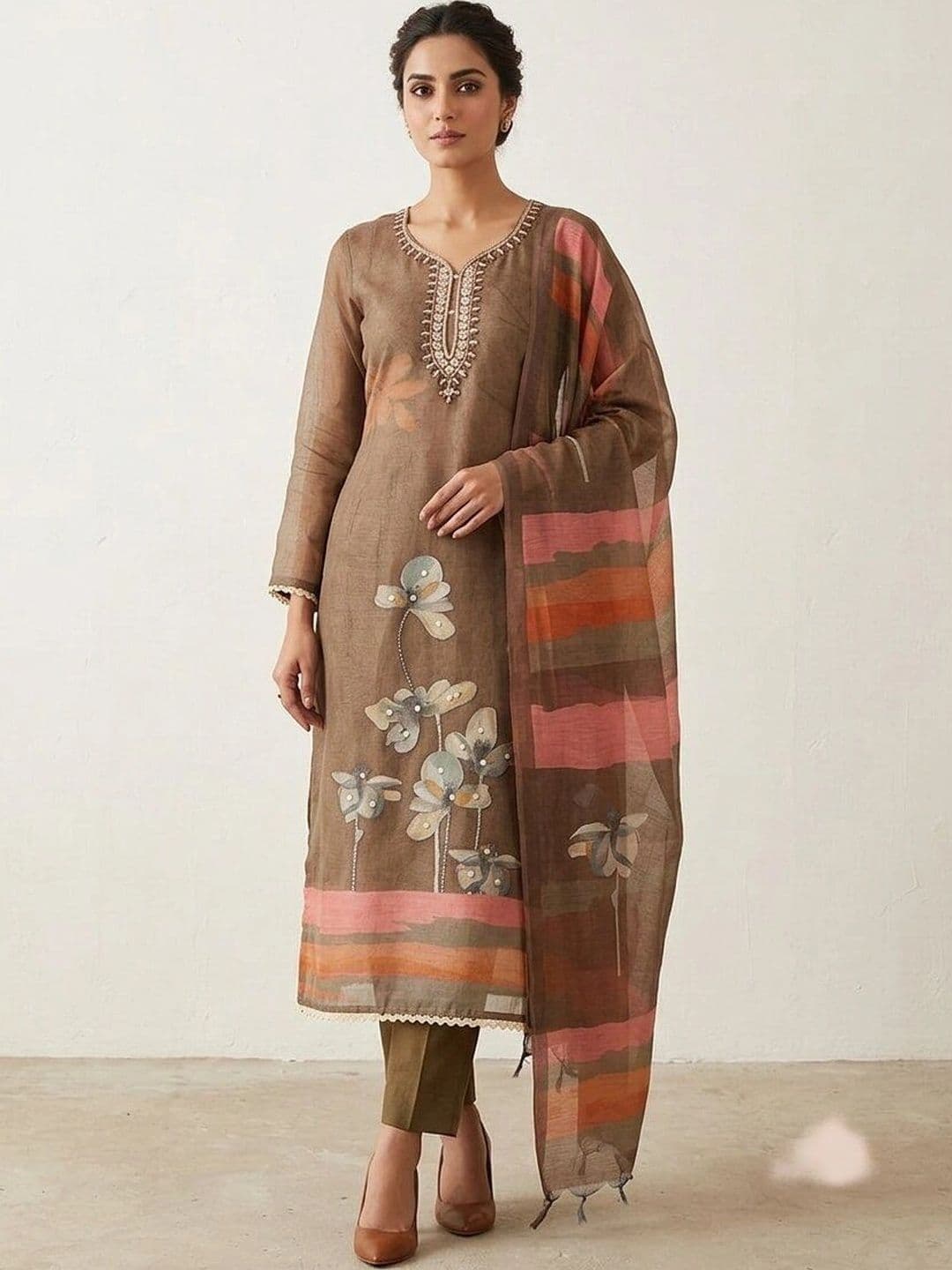 WaCraz Printed Pure Cotton Semi-Stitched Dress Material thumbnail 4