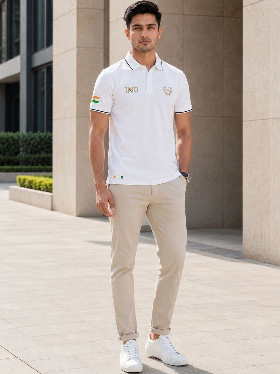 Warrior World Men Typography Printed Polo Collar T-shirt thumbnail 2