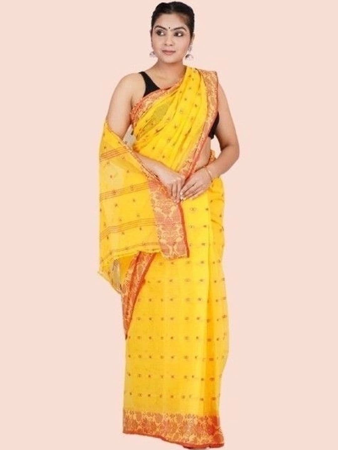 TANTSHREE Woven Design Pure Cotton Saree thumbnail 4