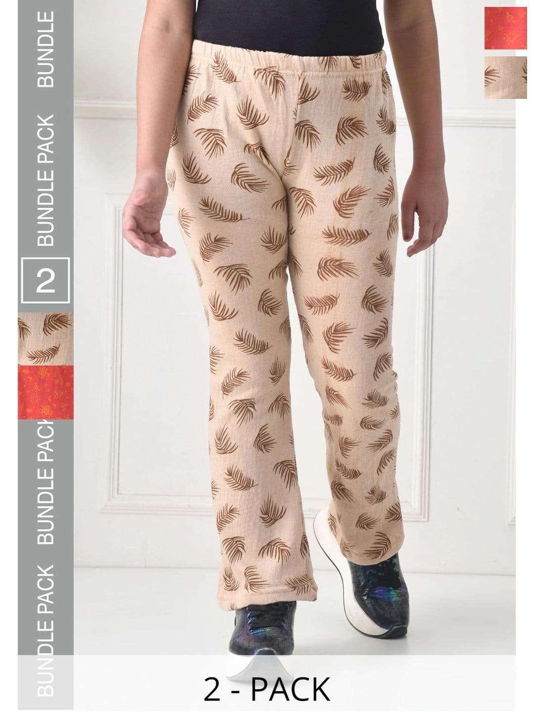 BAESD Girls 2 Floral Printed Knitted Palazzos - view 1