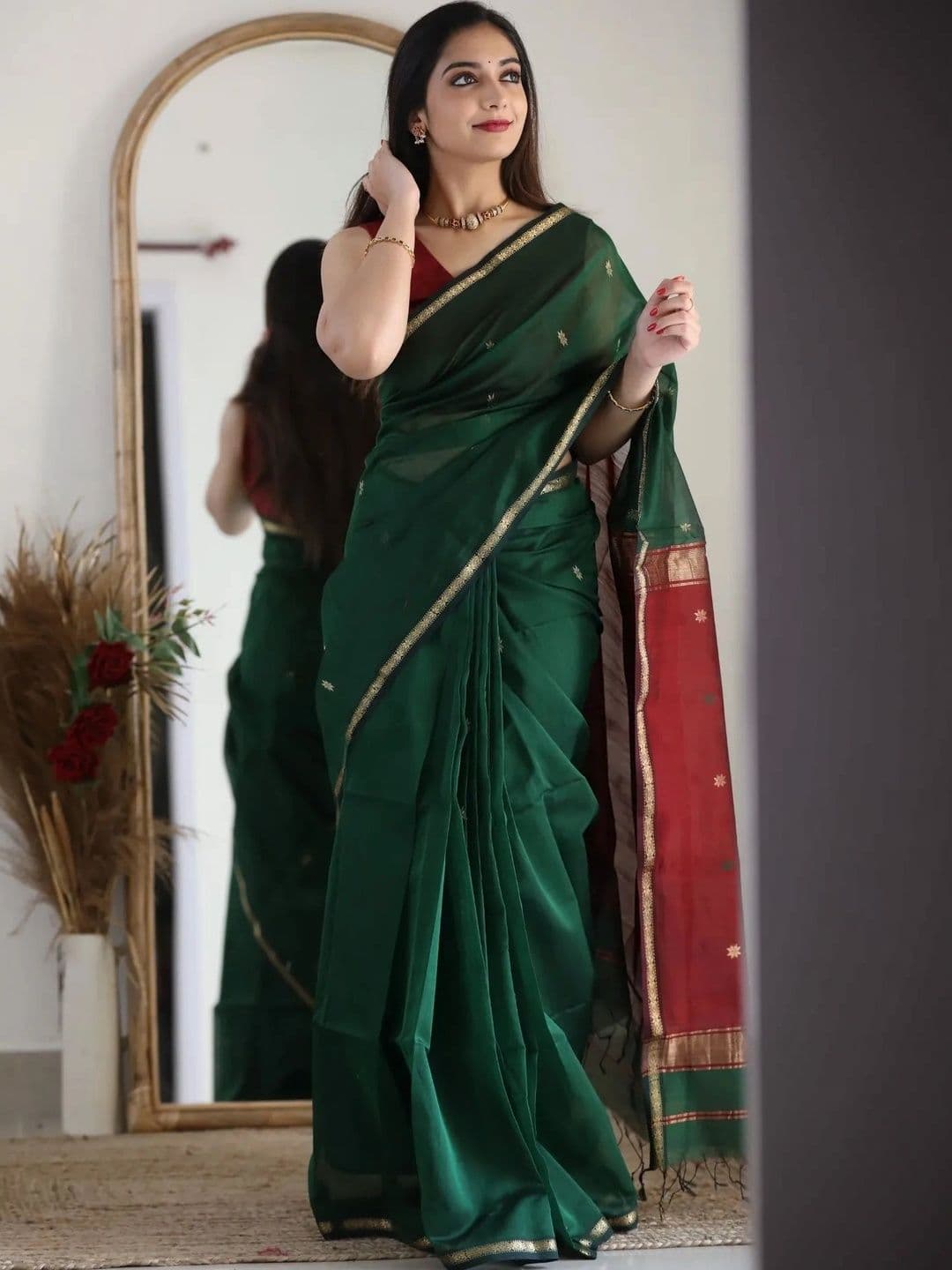 VYOM CREATION Woven Design Zari Art Silk Banarasi Saree - view 1