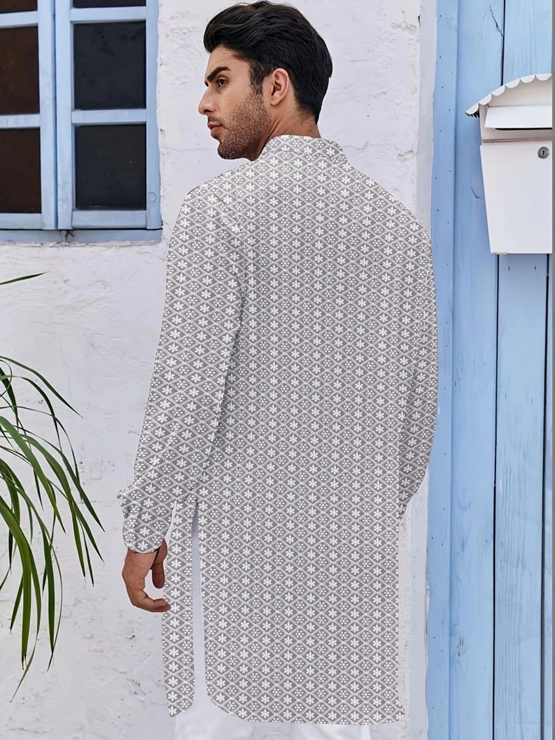 Anouk Men Geometric Embroidery Kurta thumbnail 2