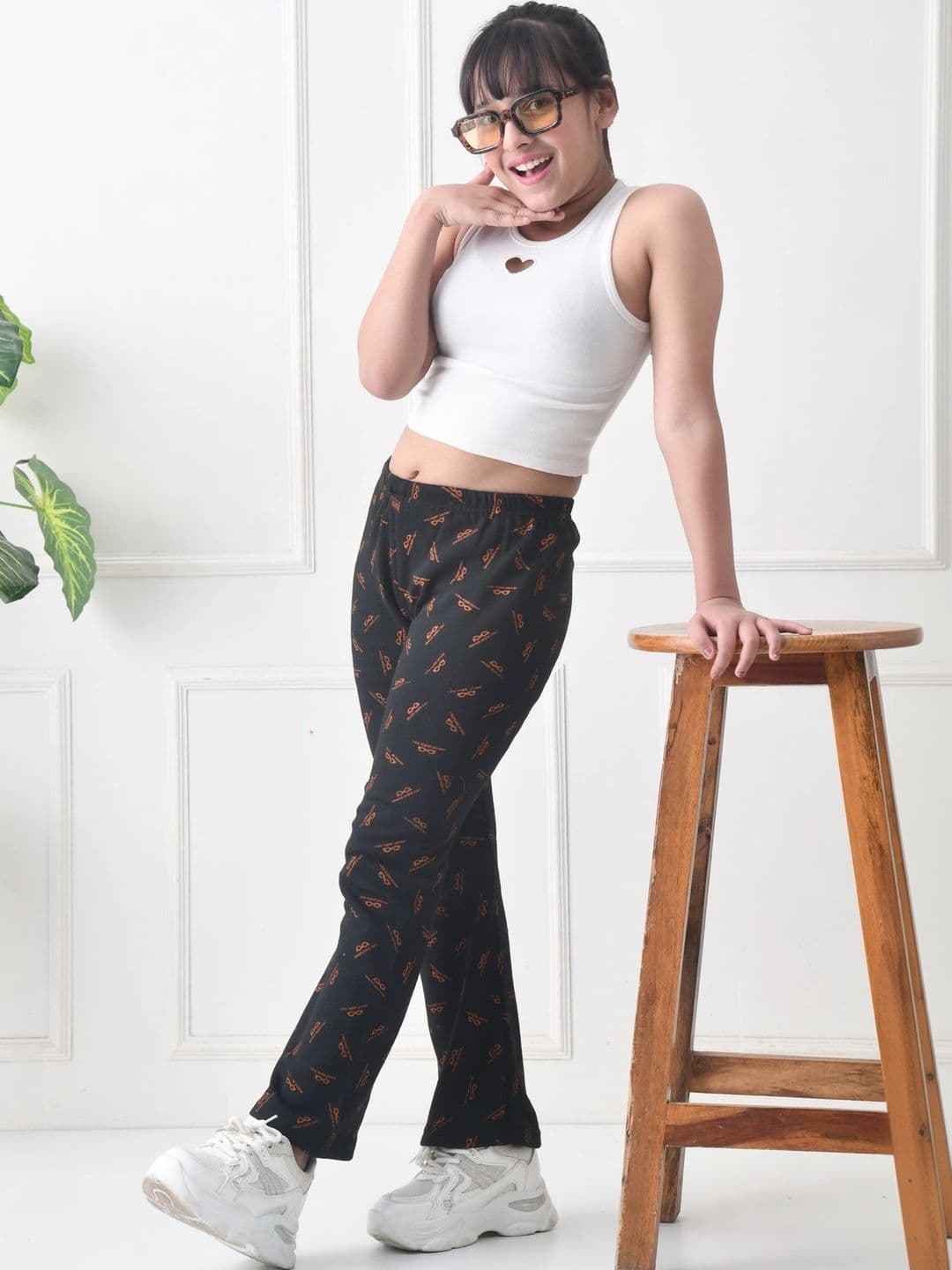 BAESD Girls Printed Knitted Palazzos thumbnail 3
