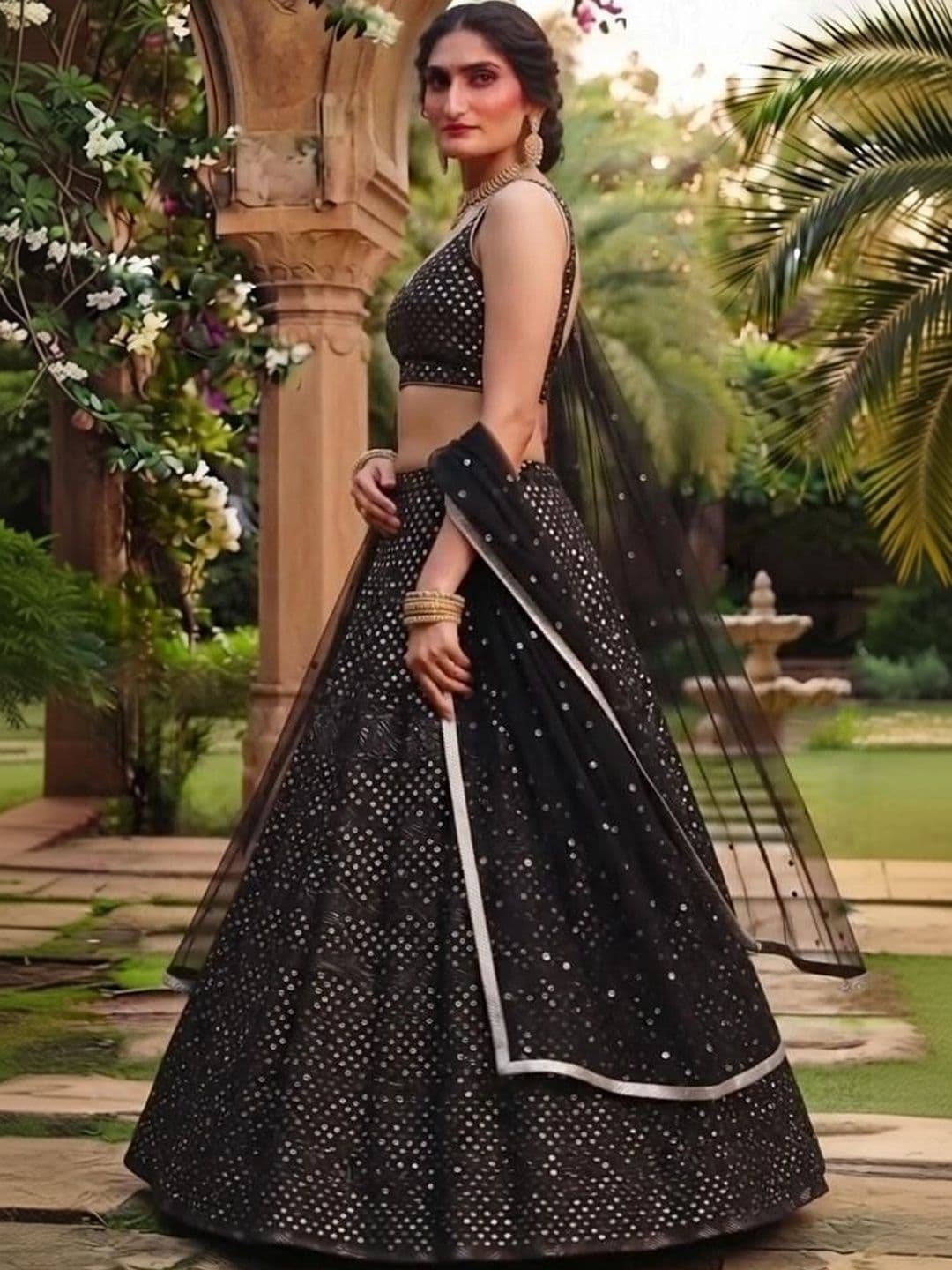 Indi Kal Embellished Sequinned Ready to Wear Lehenga & Blouse With Dupatta thumbnail 6