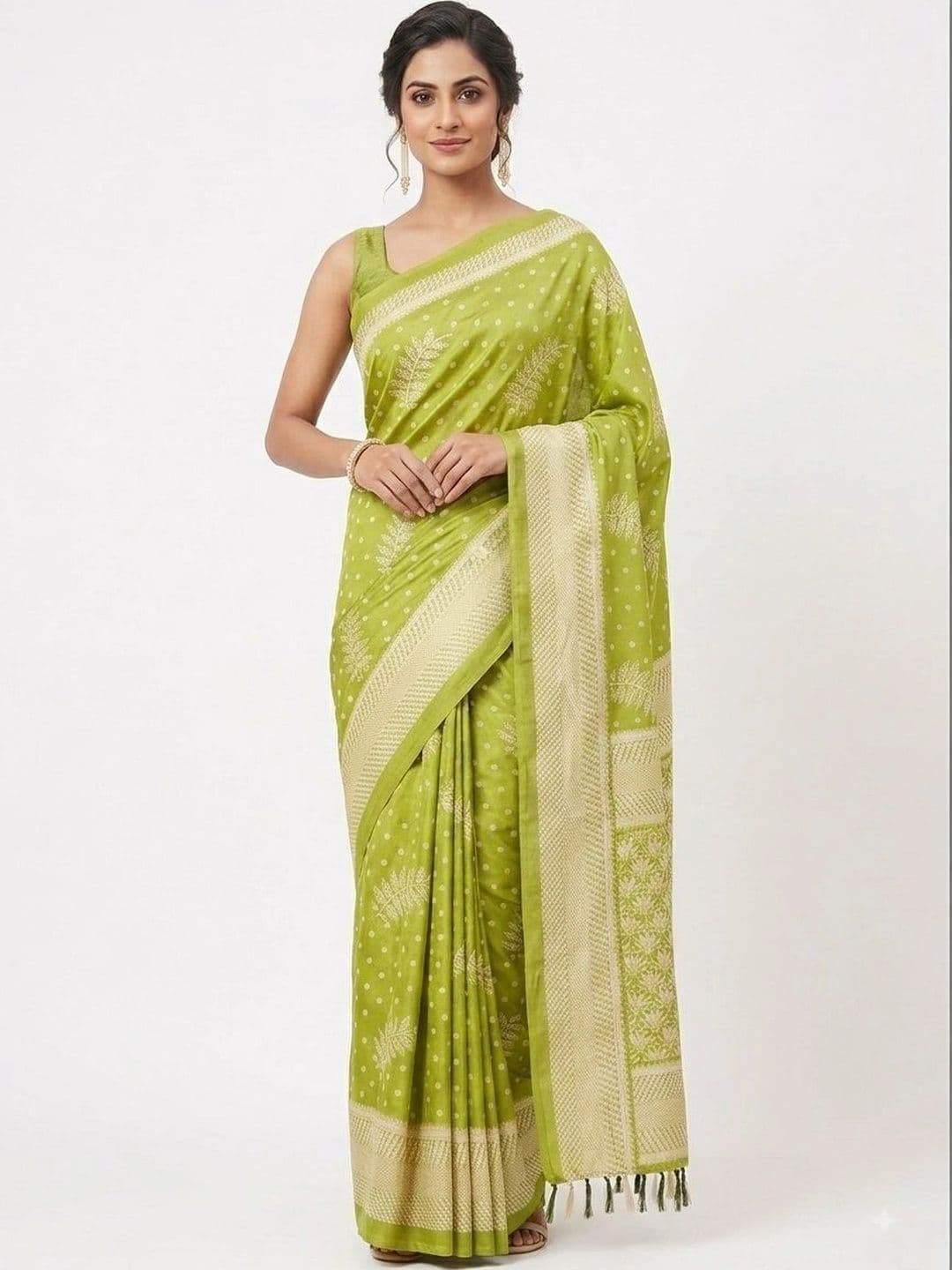 DEVI FASHIONS LLP Woven Design Zari Poly Crepe Saree - view 1