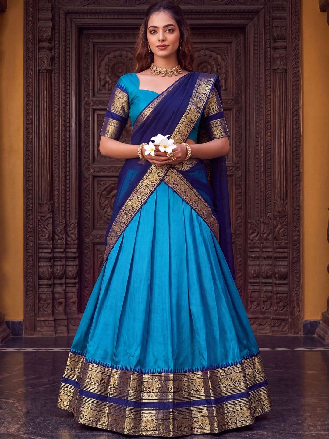 GULDORI Ready to Wear Lehenga & Unstitched Blouse With Dupatta - view 1