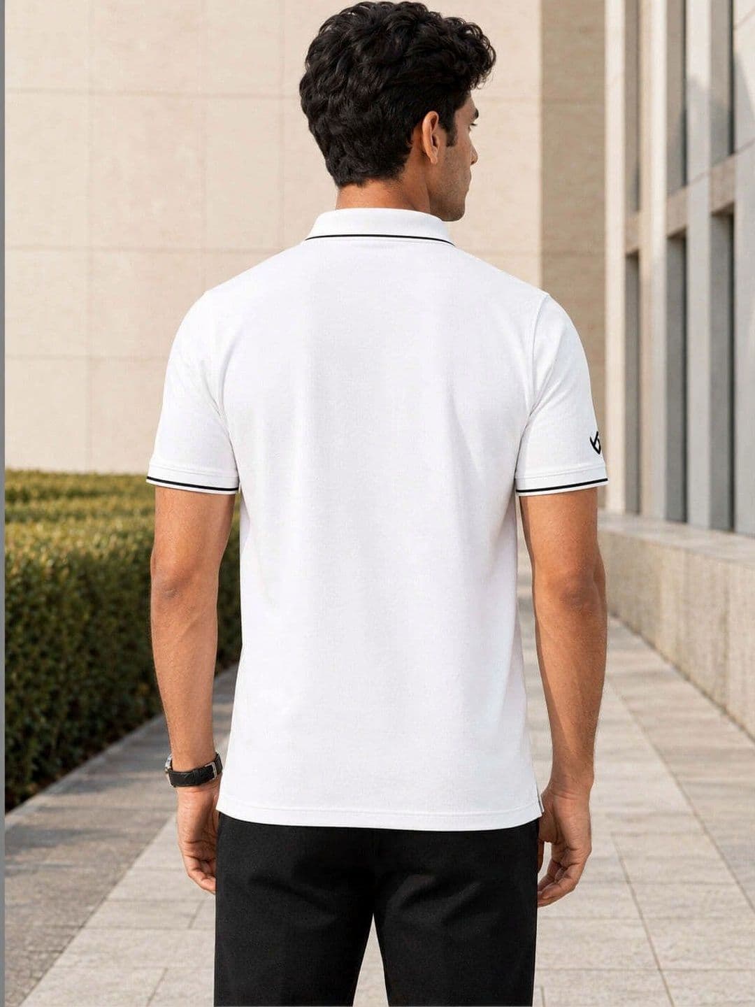 Warrior World Men Typography Printed Polo Collar T-shirt thumbnail 2