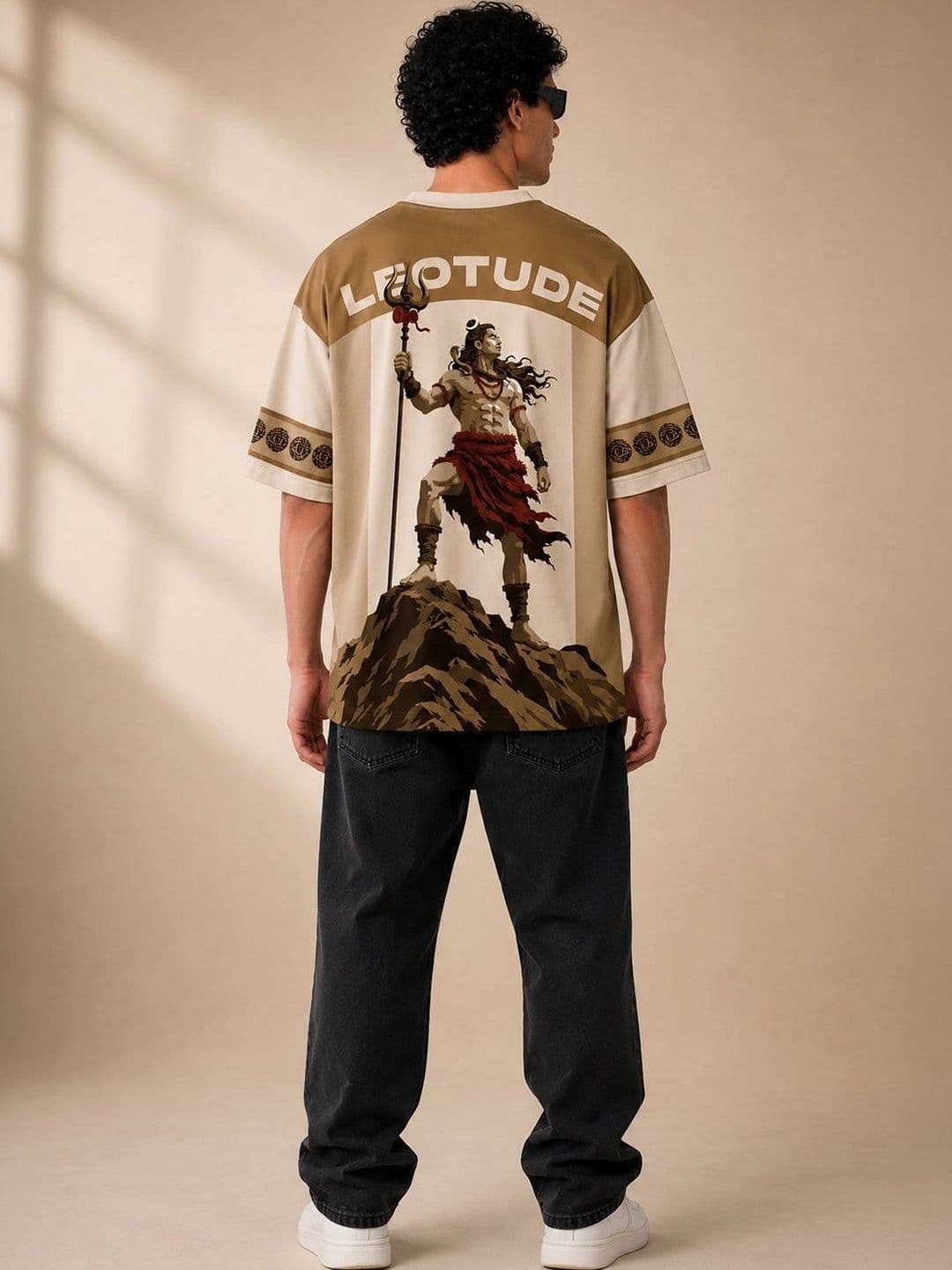 Leotude Men Printed Drop-Shoulder Sleeves T-shirt thumbnail 6
