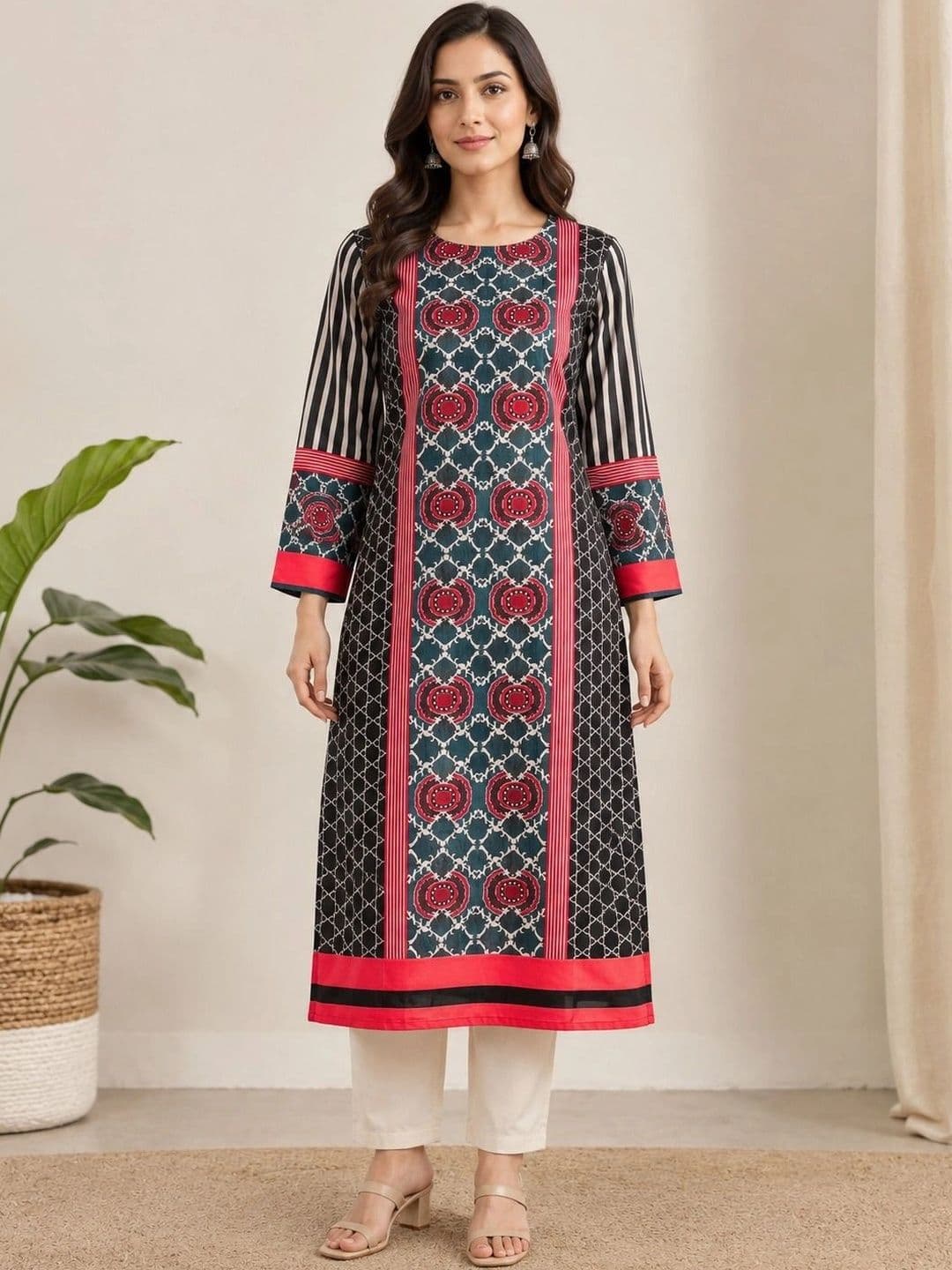 Anouk Women Ethnic Motifs Printed Kurta thumbnail 3