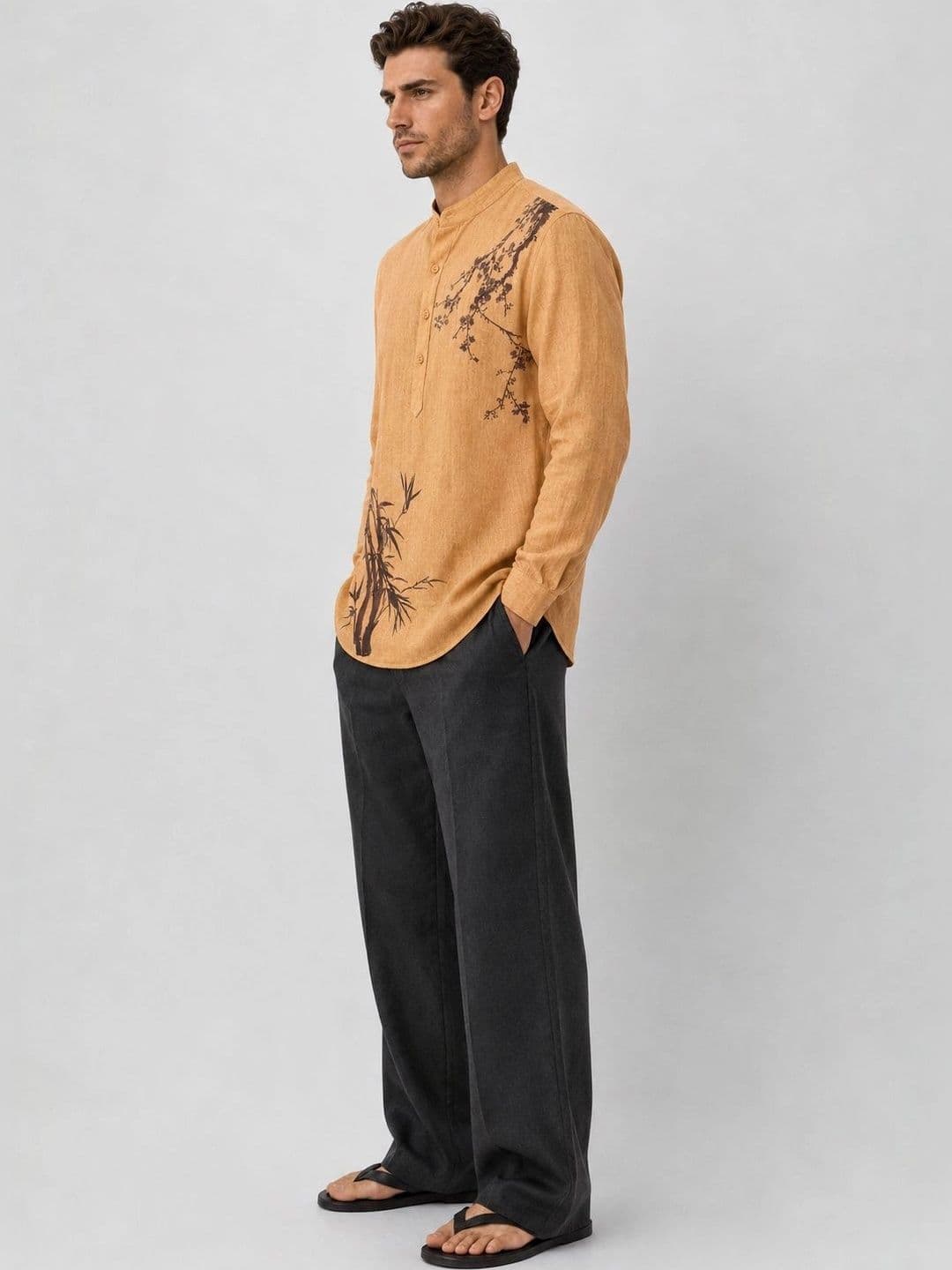 Anouk Men Floral Printed Kurta thumbnail 2
