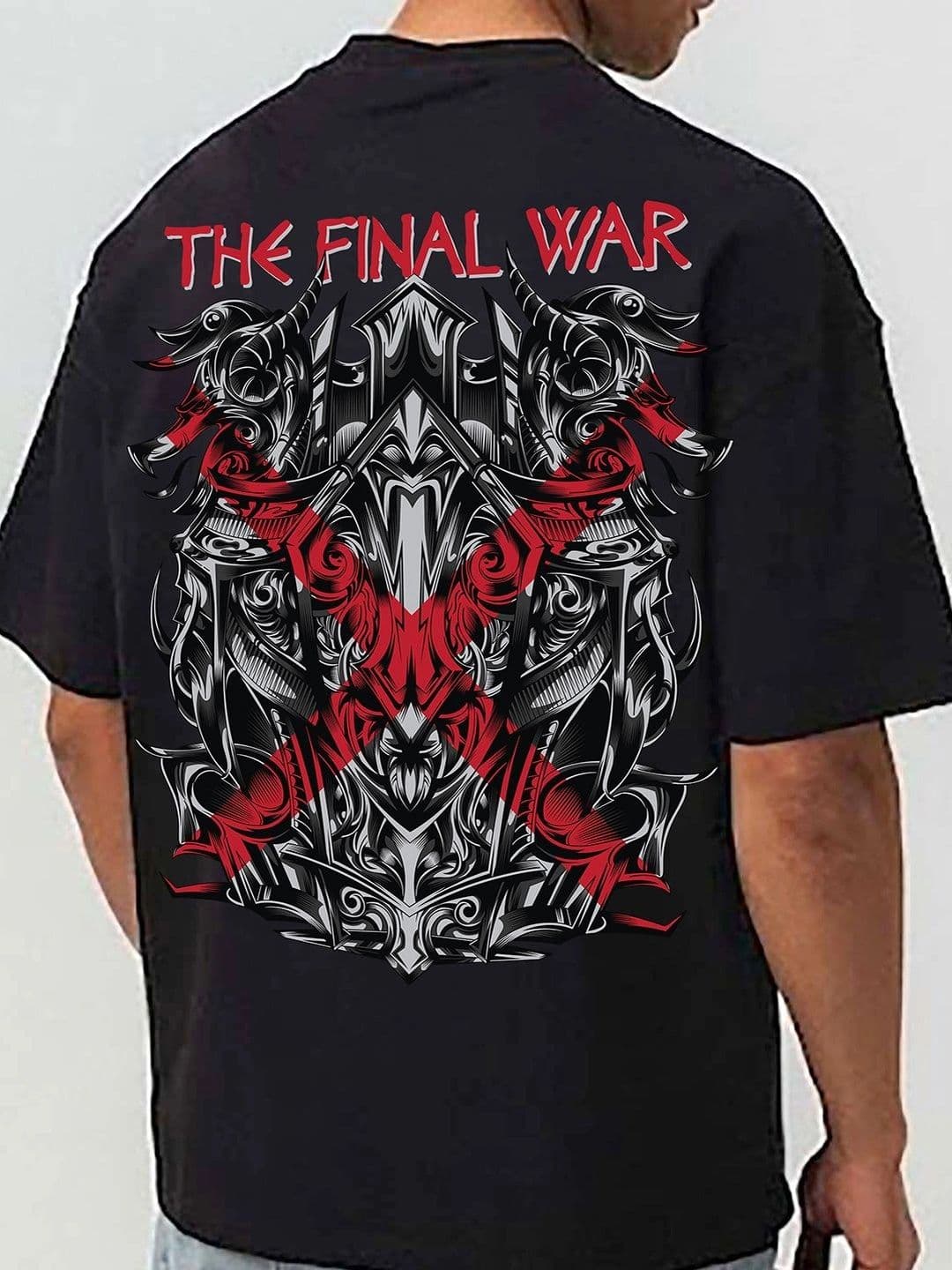 Mast & Harbour Men Printed Drop-Shoulder Sleeves T-shirt thumbnail 2