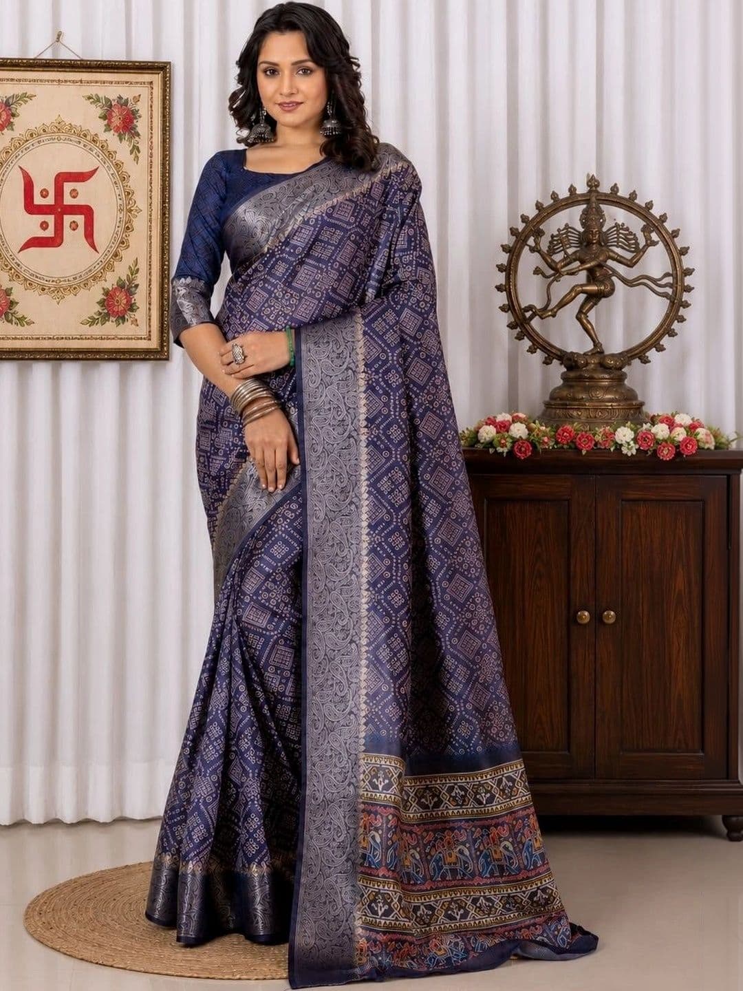 Sampada india Women Woven Design Zari Silk Blend Saree - view 1