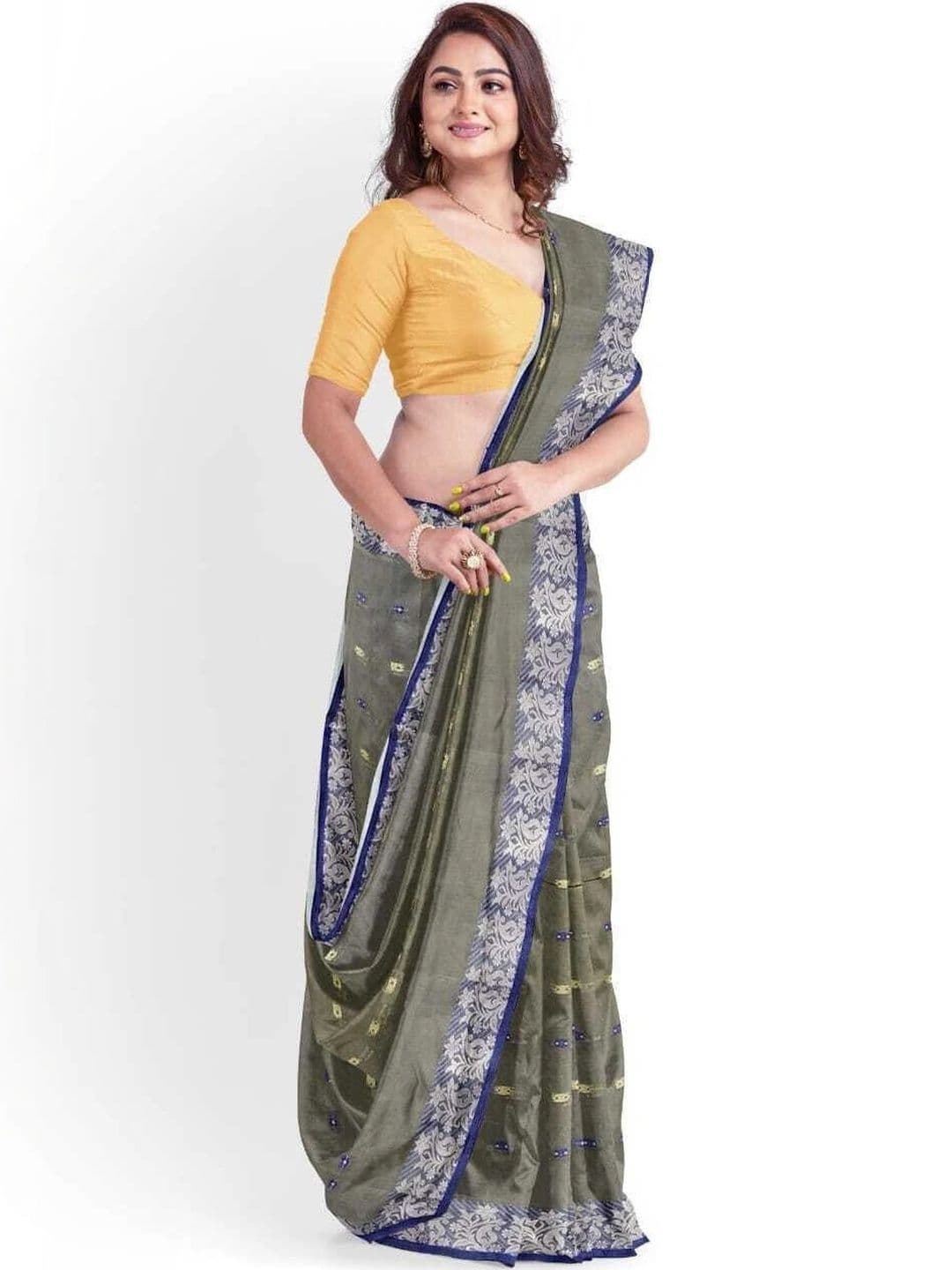 TANTSHREE Woven Design Zari Pure Cotton Saree thumbnail 4