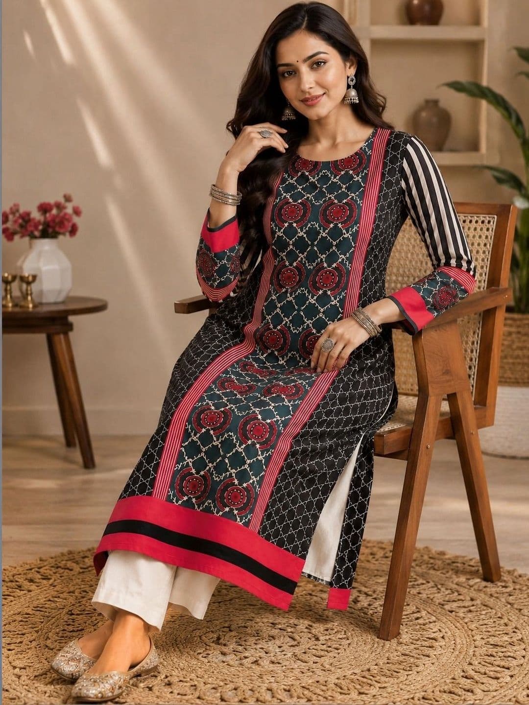 Anouk Women Ethnic Motifs Printed Kurta thumbnail 4