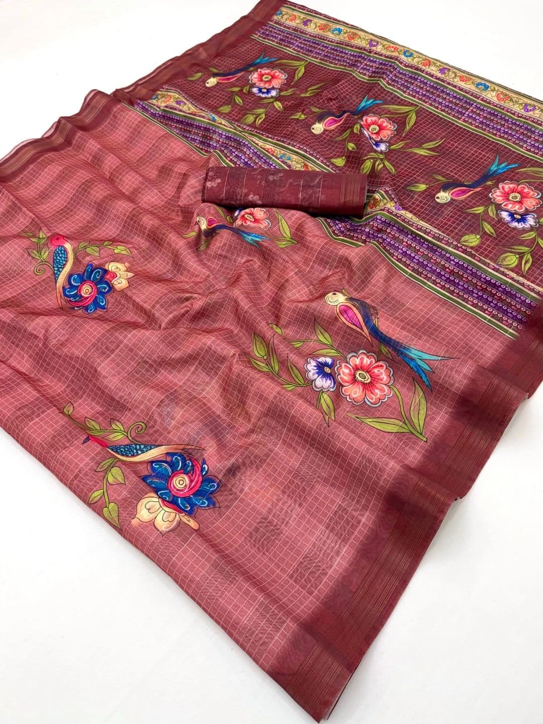 NARIVESH TRENDS Floral Saree thumbnail 2