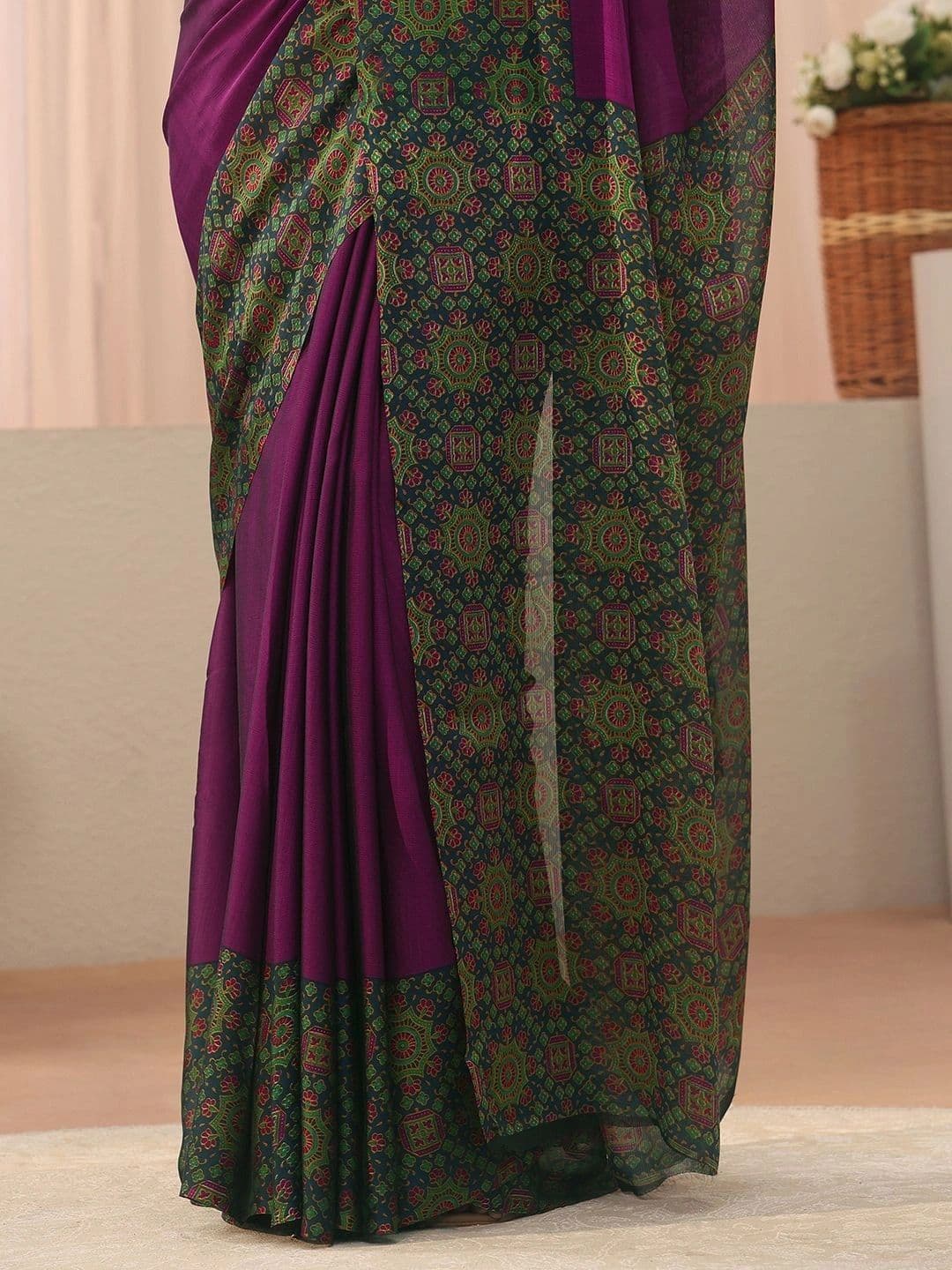 Libas Ethnic Motifs Fusion Saree thumbnail 4