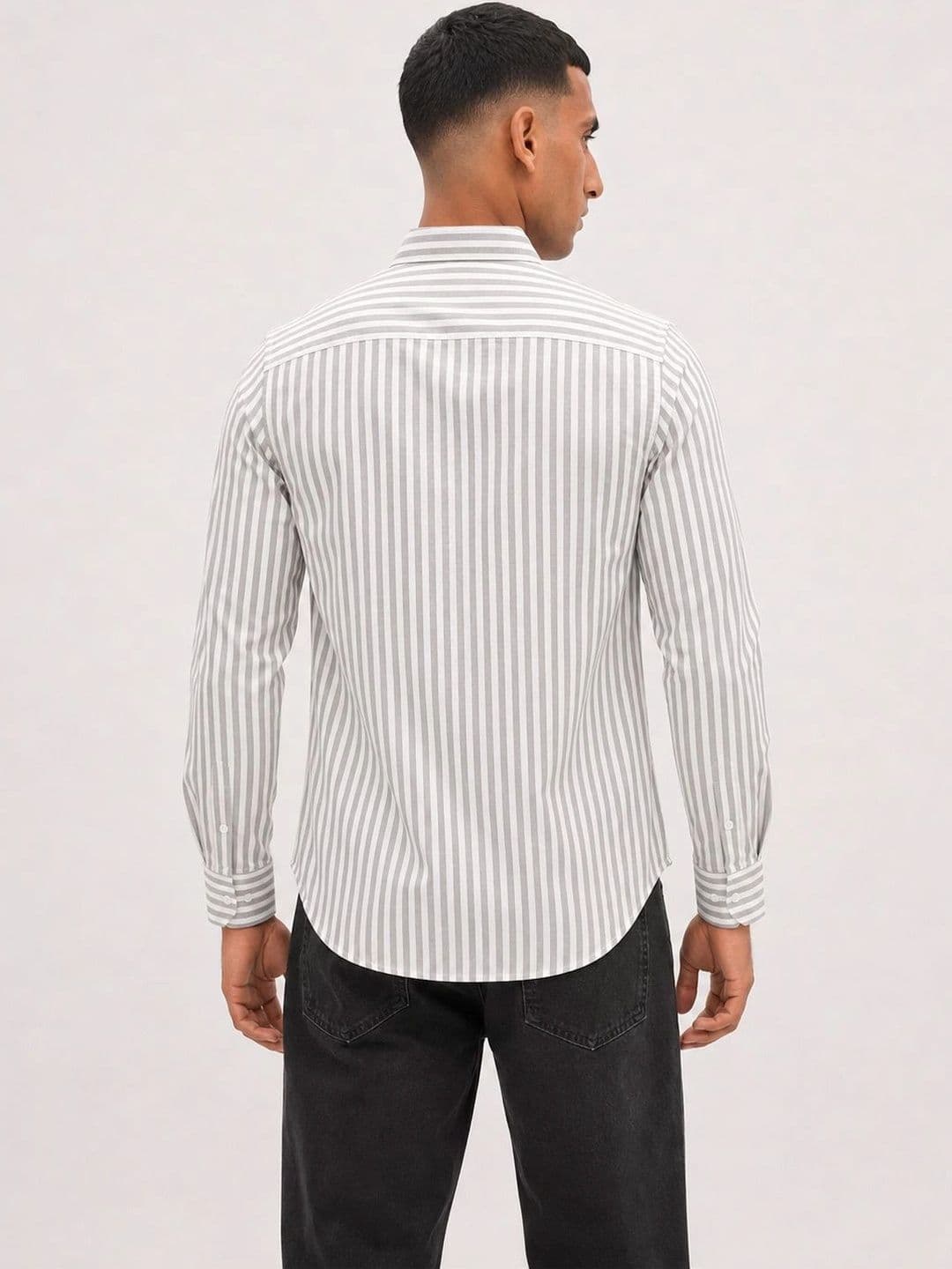 R.Code by The Roadster Life Co. Men Standard Striped Casual Shirt thumbnail 4
