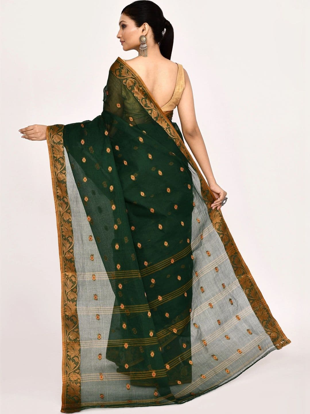 TANTSHREE Woven Design Zari Pure Cotton Saree thumbnail 5