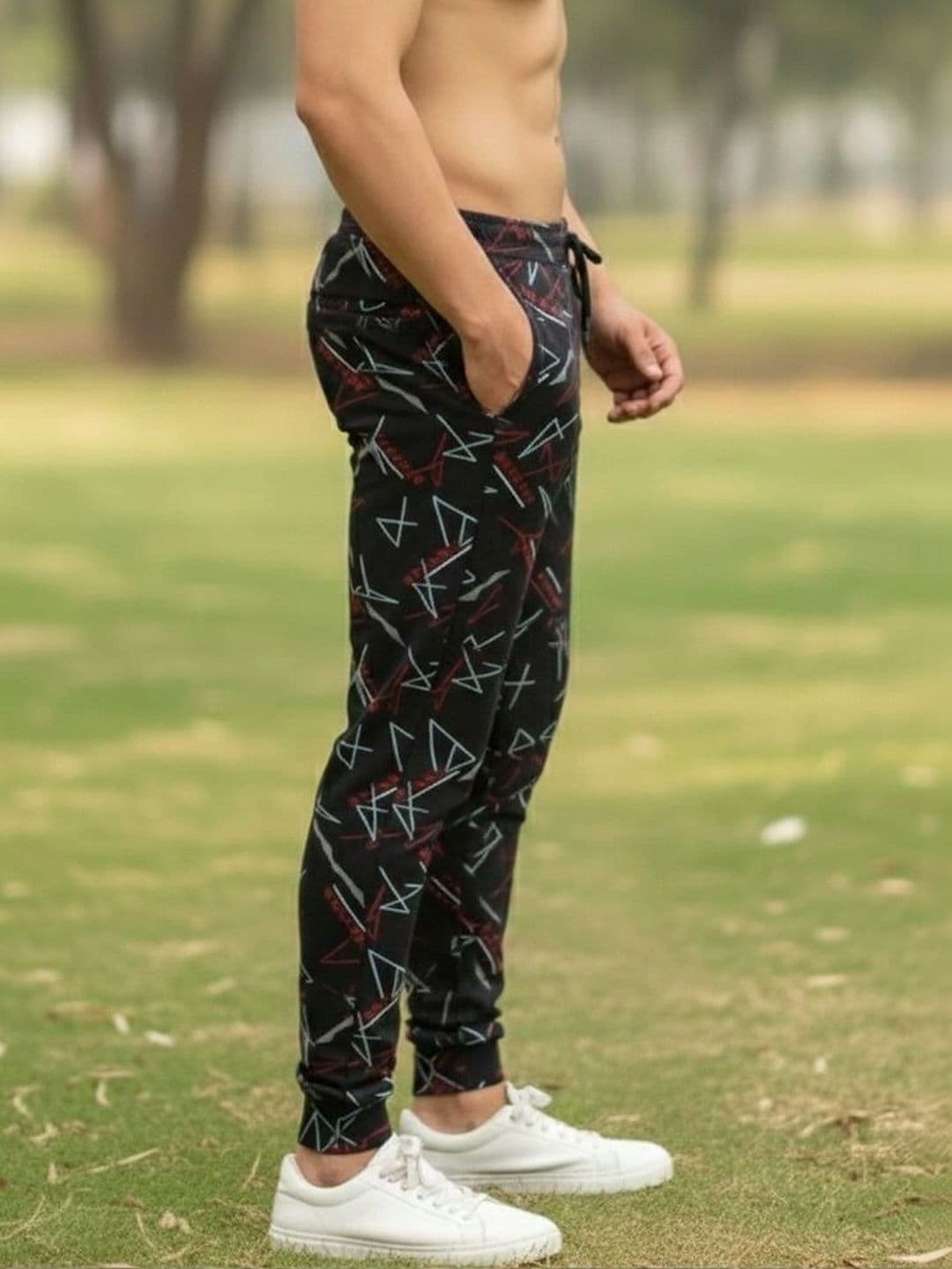 24 Street Men Jogger Mid-Rise Printed Jeans thumbnail 2