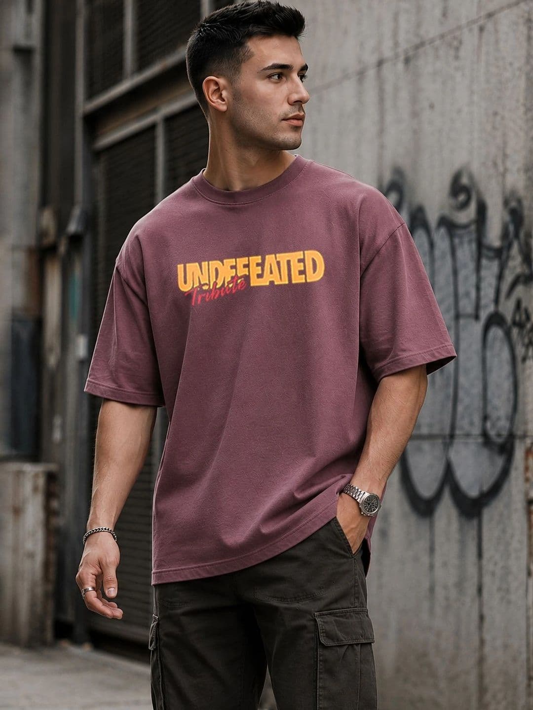 PANDA POPS Men Typography Printed Drop-Shoulder Sleeves T-shirt thumbnail 4
