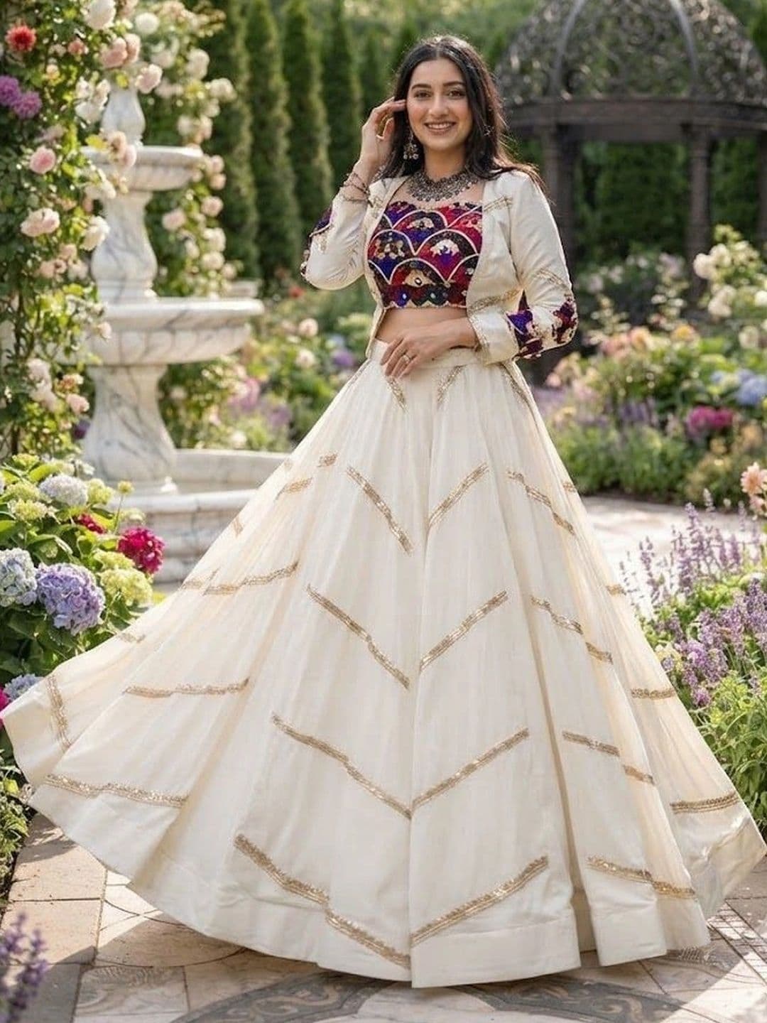 RUNAYA NX Embroidered Thread Work Ready to Wear Lehenga & Unstitched - view 1