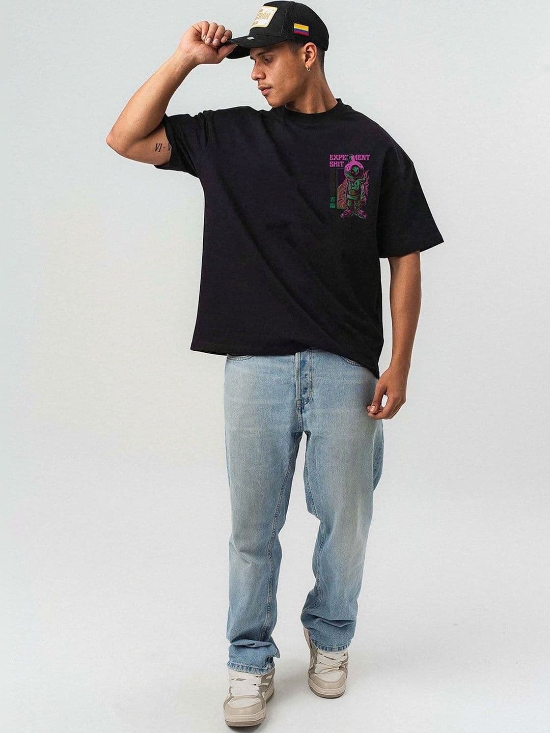 Mast & Harbour Men Printed Drop-Shoulder Sleeves T-shirt thumbnail 2