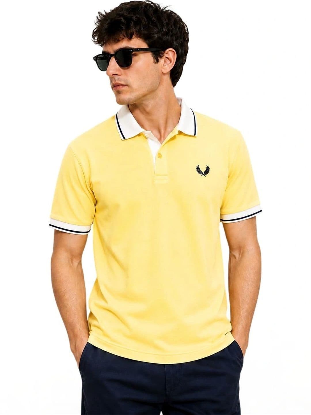 Here & Now X Raves Men Brand Logo Polo Collar T-shirt - view 1