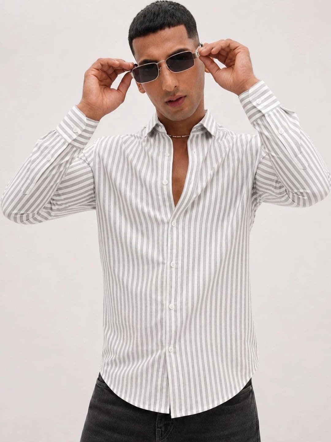 R.Code by The Roadster Life Co. Men Standard Striped Casual Shirt thumbnail 6