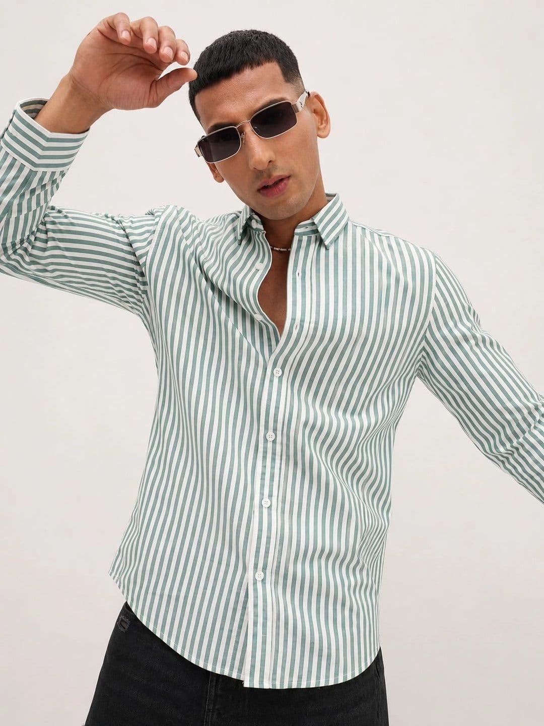 R.Code by The Roadster Life Co. Men Standard Striped Casual Shirt thumbnail 5