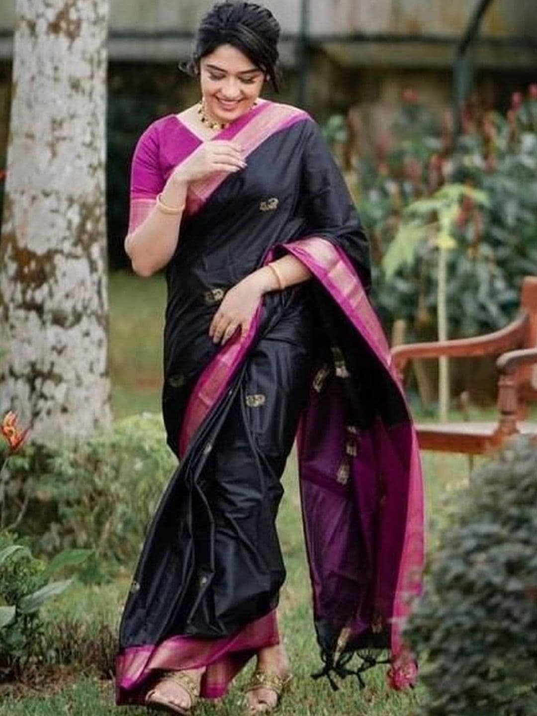 revika Woven Design Zari Art Silk Designer Kanjeevaram Saree thumbnail 2