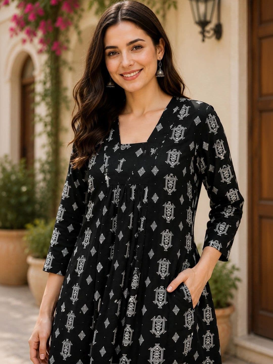 NEW ETHNIC 4 YOU Women Printed Regular Kurta with Palazzos thumbnail 2