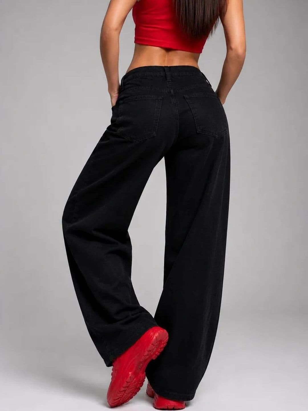 AAV2 Women Wide Leg High-Rise Light Fade Stretchable Jeans thumbnail 2