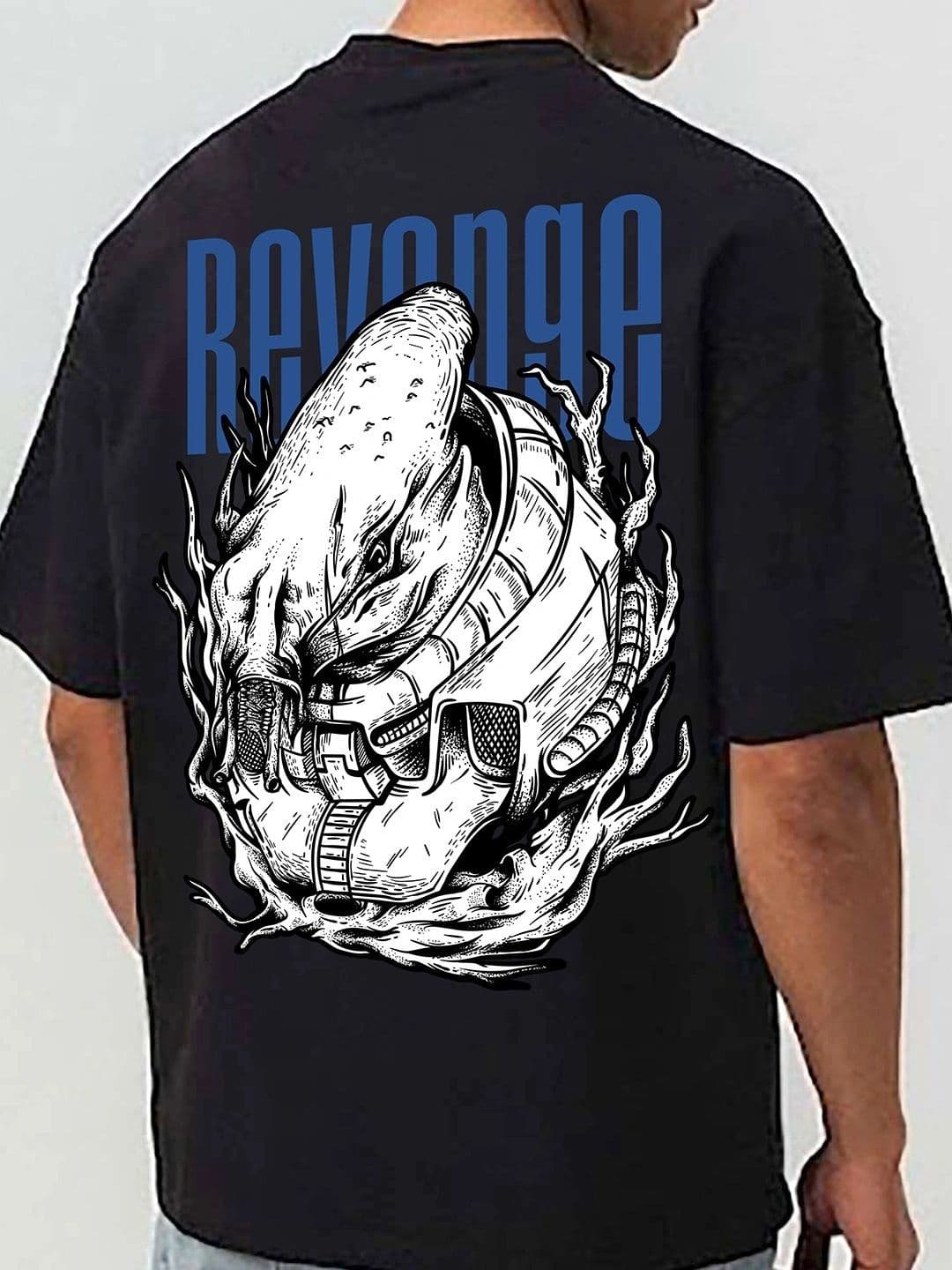 Mast & Harbour Men Printed Drop-Shoulder Sleeves T-shirt thumbnail 5