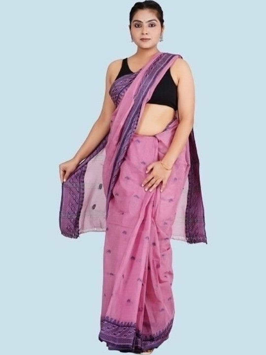 TANTSHREE Embroidered Pure Cotton Saree thumbnail 2