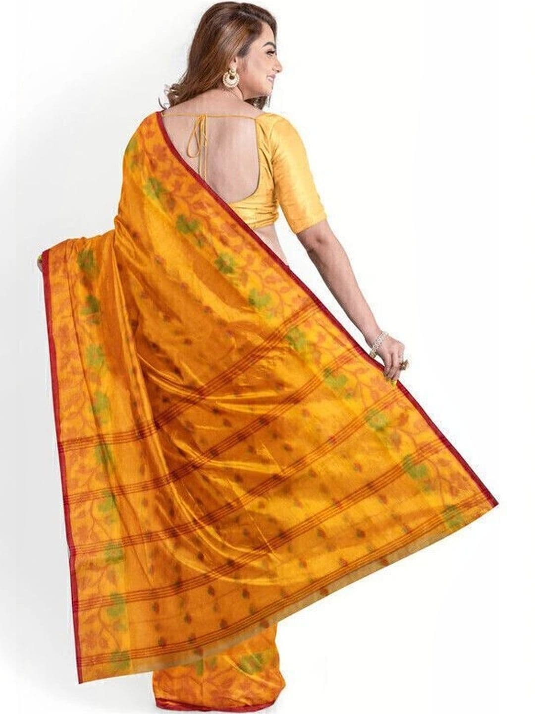 TANTSHREE Floral Pure Cotton Saree thumbnail 3