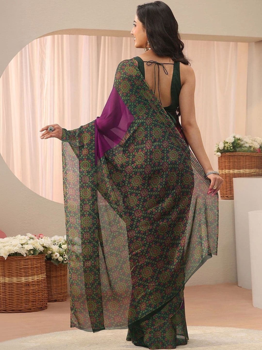 Libas Ethnic Motifs Fusion Saree thumbnail 6