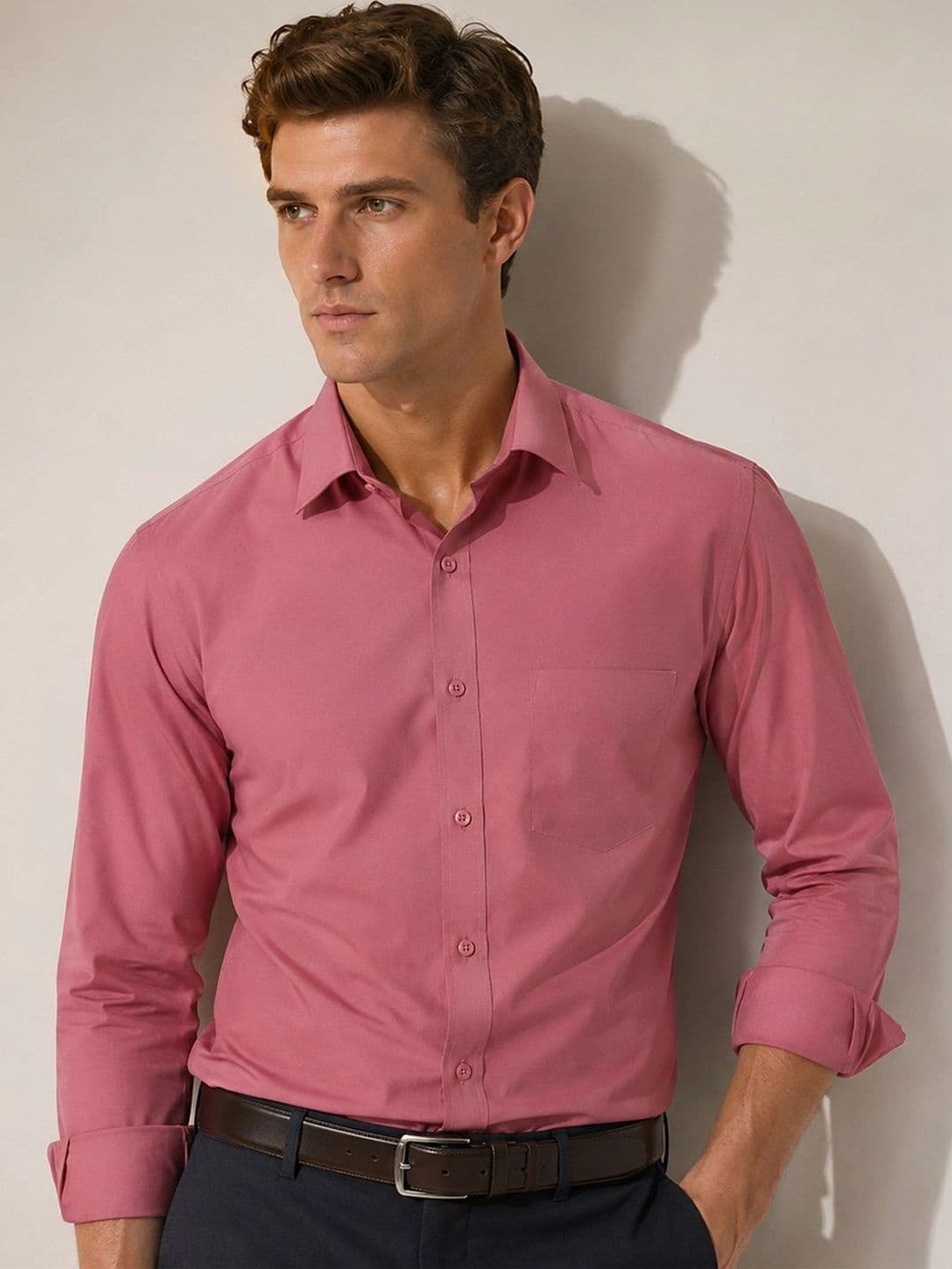 English Navy Men Coral Slim Fit Casual Shirt - view 1