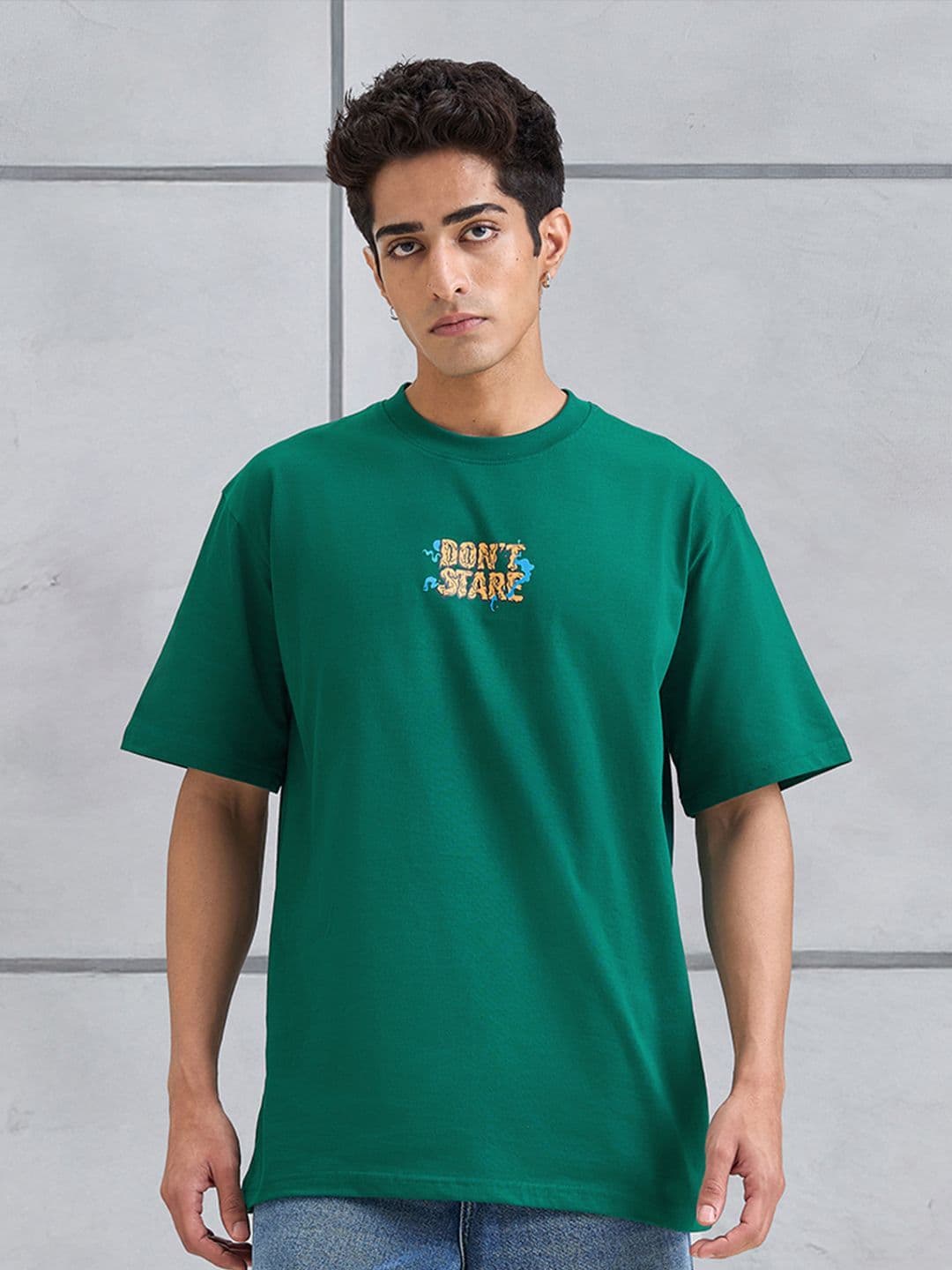 VEIRDO Men Graphic Printed Round Neck Cotton Oversized T-shirt thumbnail 6