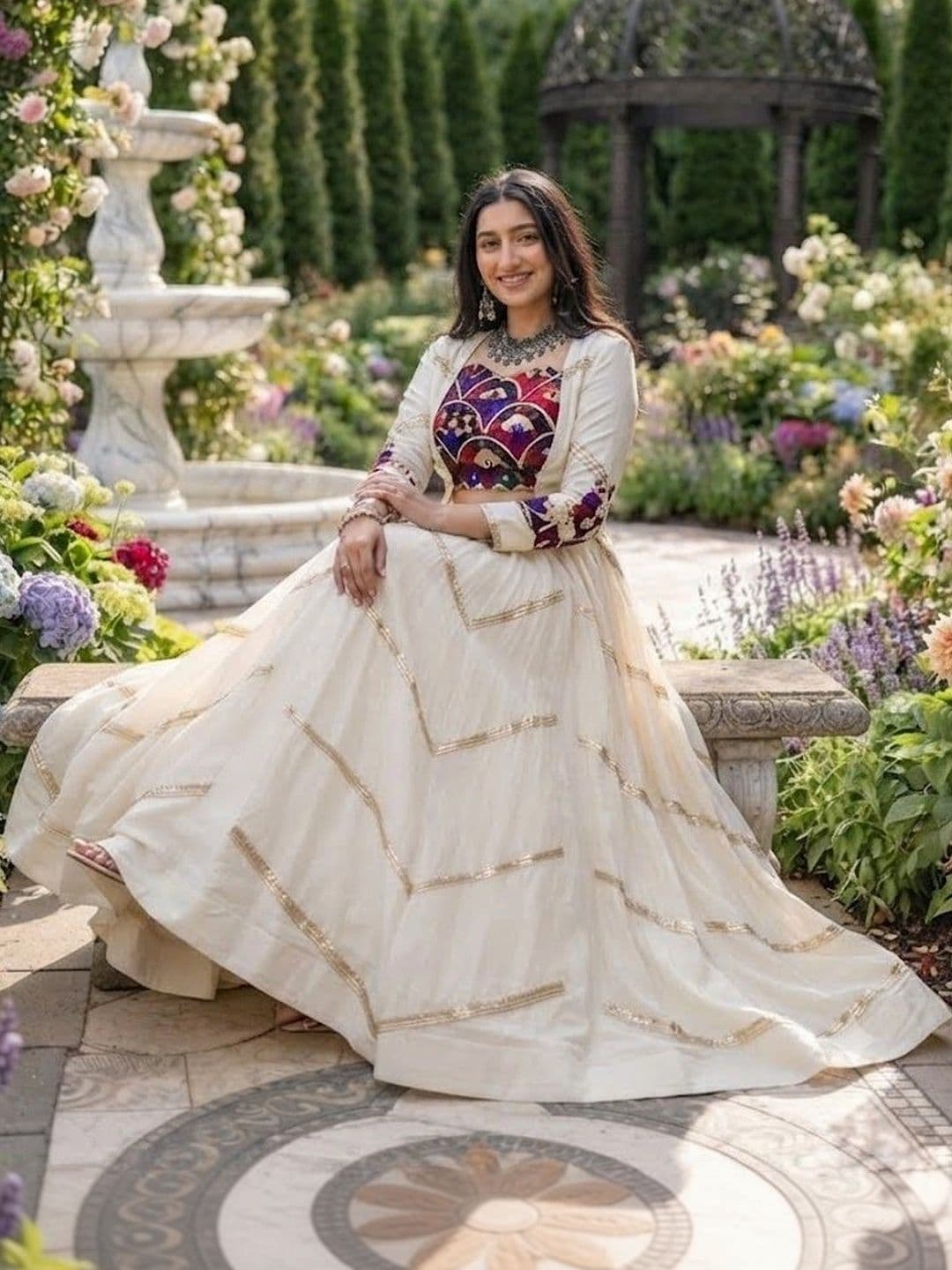 RUNAYA NX Embroidered Thread Work Ready to Wear Lehenga & Unstitched thumbnail 4