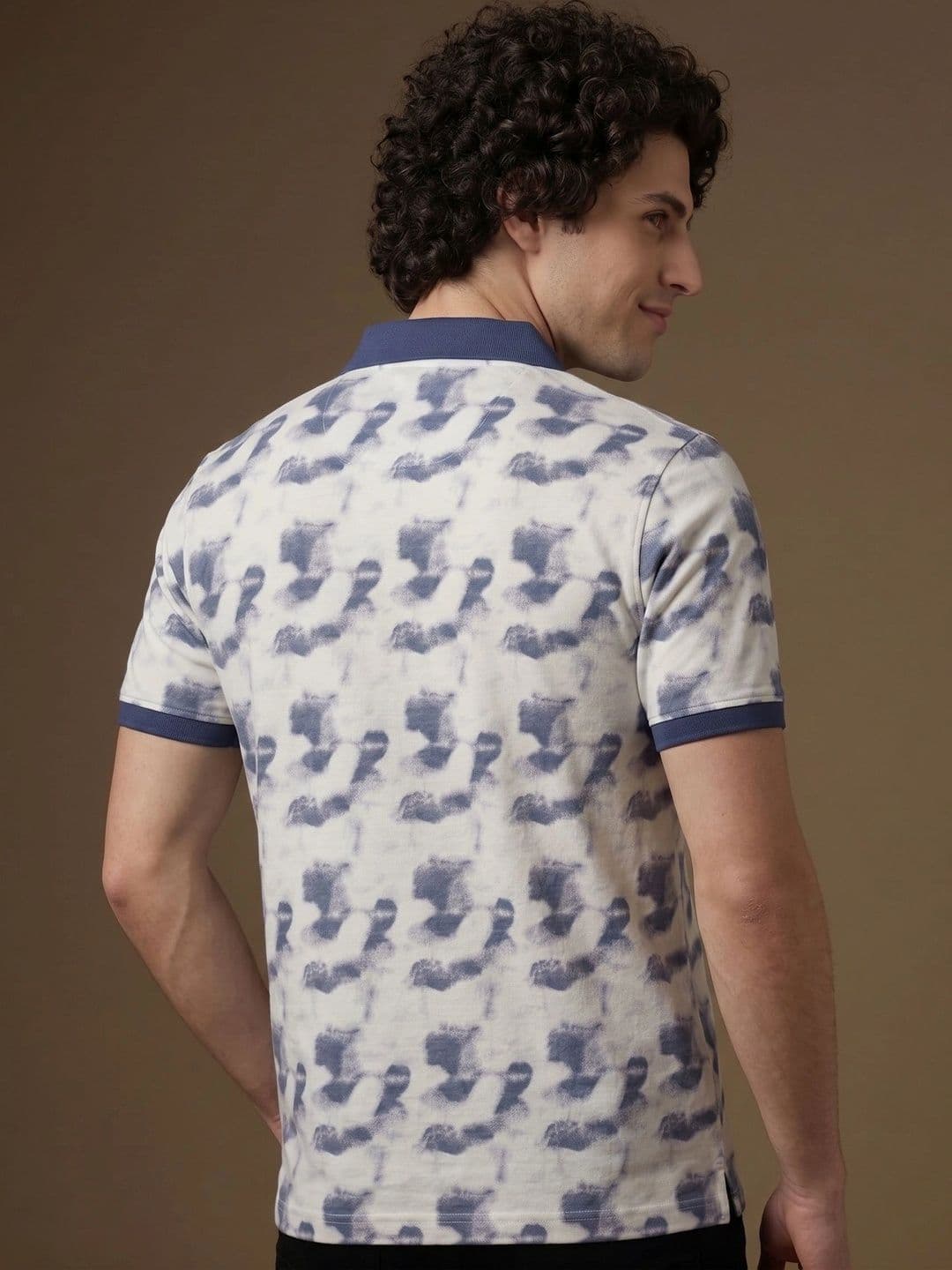 Roadster Men Printed Polo Collar T-shirt thumbnail 3