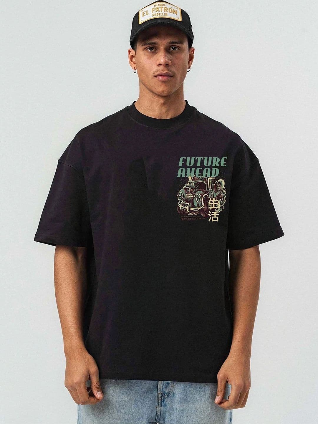 Mast & Harbour Men Printed Drop-Shoulder Sleeves T-shirt - view 1