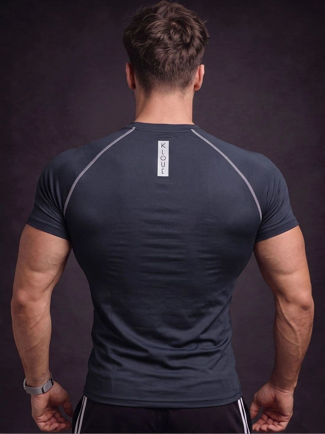 KLOUE Men Brand Logo Compression T-shirt thumbnail 4